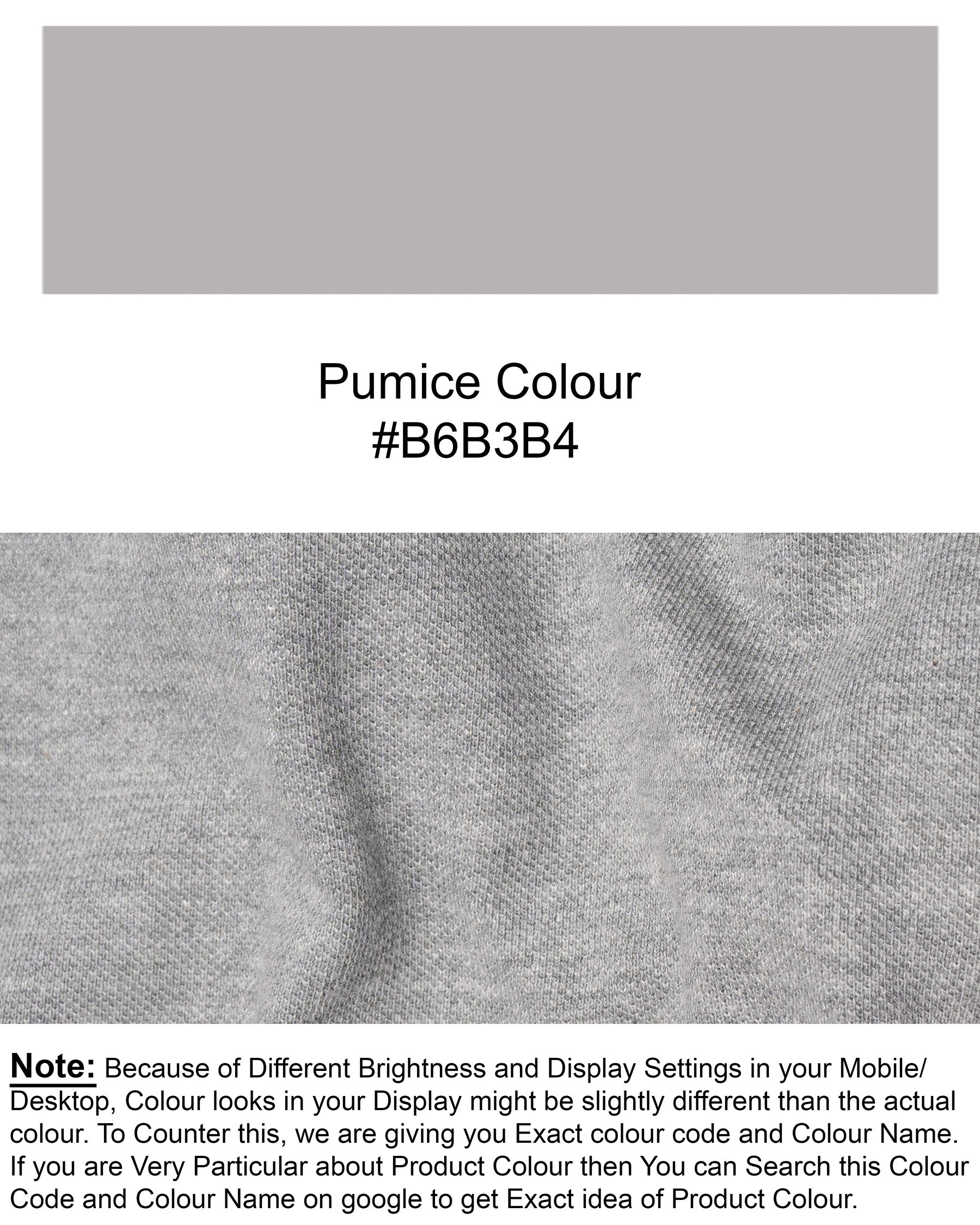 Pumice Grey with Contrast Collar Super Soft Premium Cotton Mercerised Pique Polo