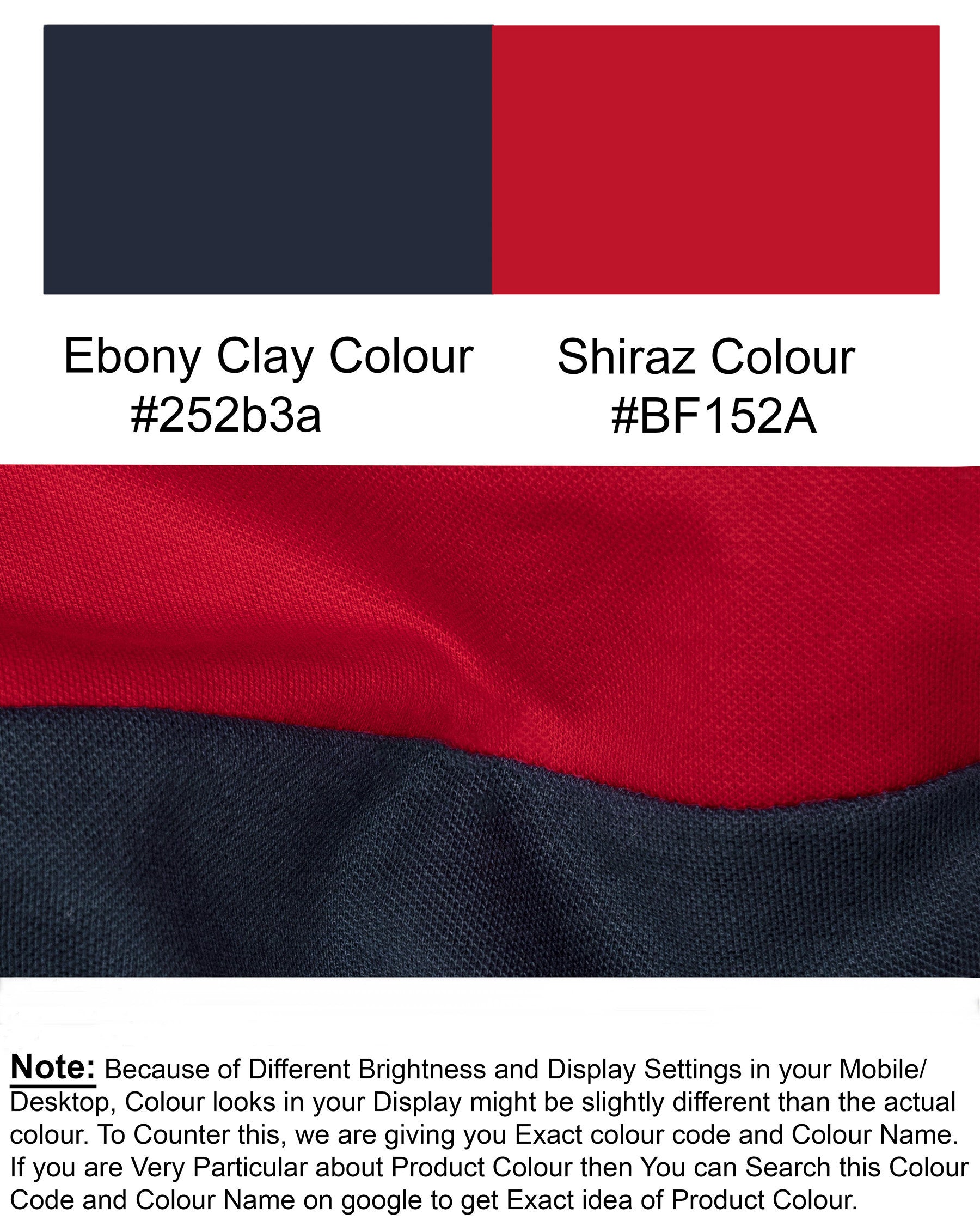 Navy Blue with Shiraz Red Super Soft Premium Cotton Mercerised Pique Polo