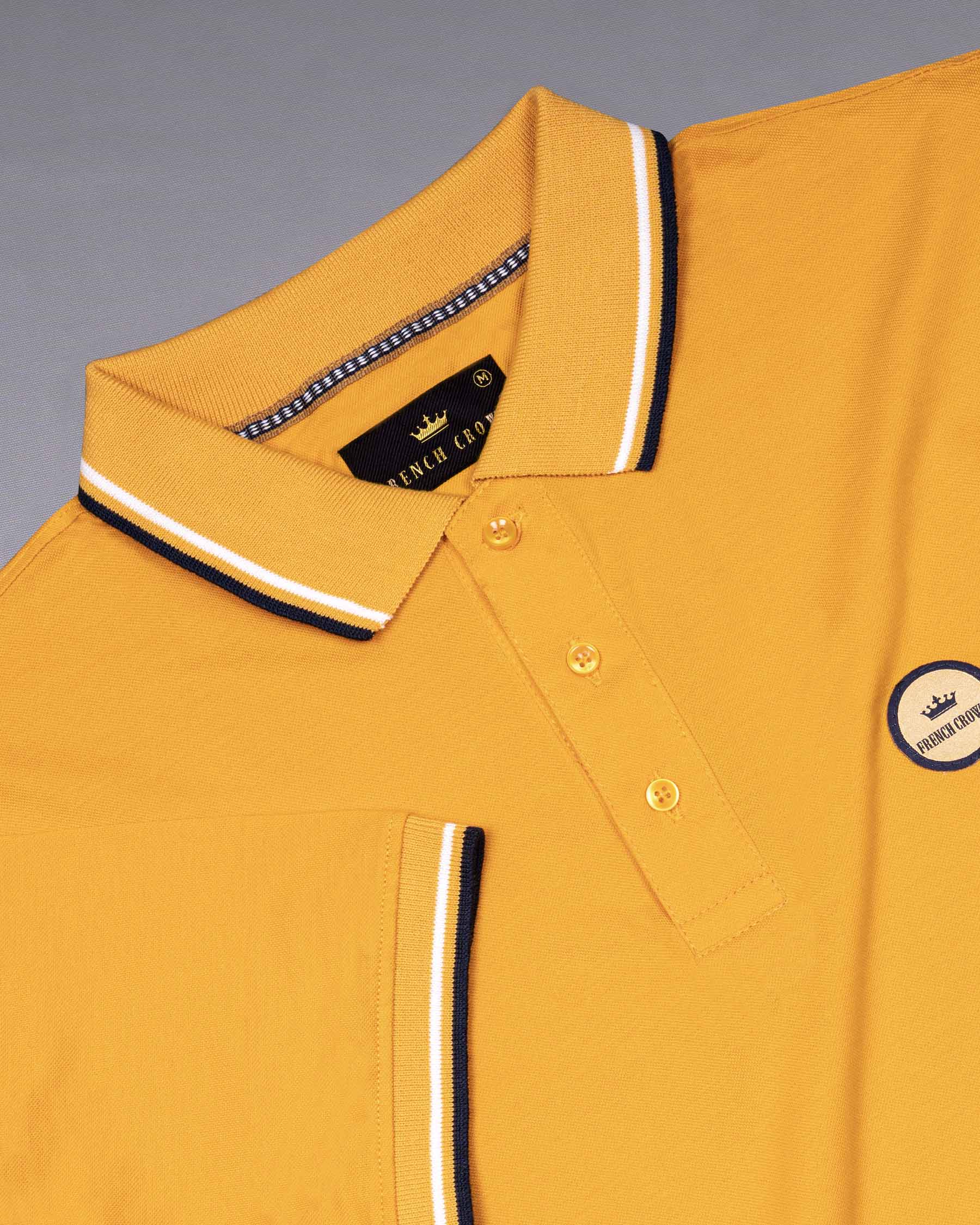 Casablanca Yellow Super Soft Premium Cotton Pique Polo TS438-S, TS438-M, TS438-L, TS438-XL, TS438-XXL, TS438-3XL, TS438-4XL