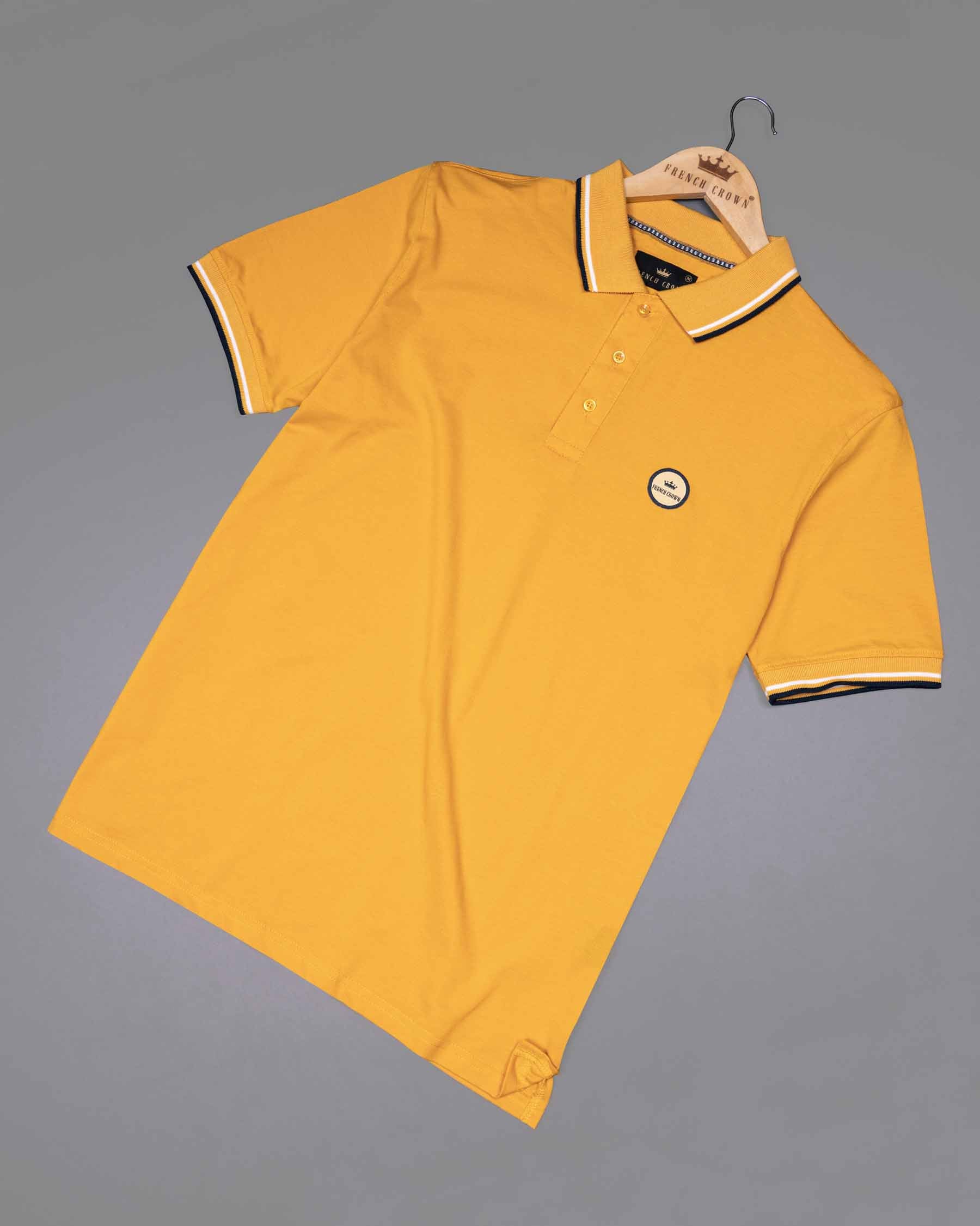 Casablanca Yellow Super Soft Premium Cotton Pique Polo TS438-S, TS438-M, TS438-L, TS438-XL, TS438-XXL, TS438-3XL, TS438-4XL