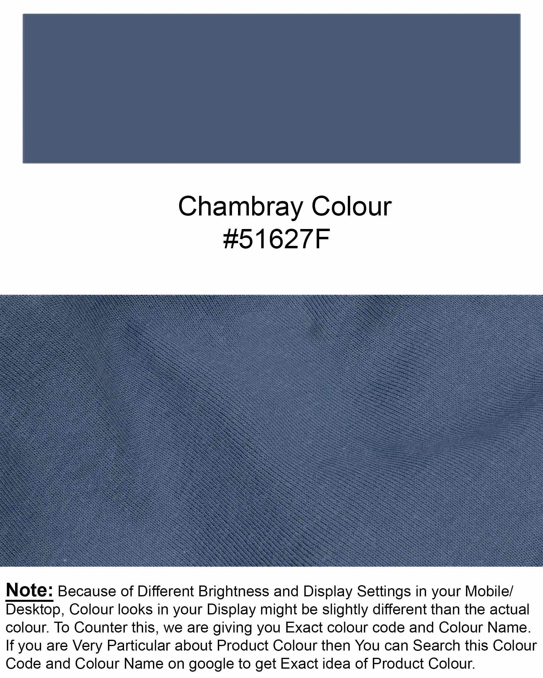 Chambray Blue Full Sleeve Premium Cotton Jersey Sweatshirt TS439-S, TS439-M, TS439-L, TS439-XL, TS439-XXL