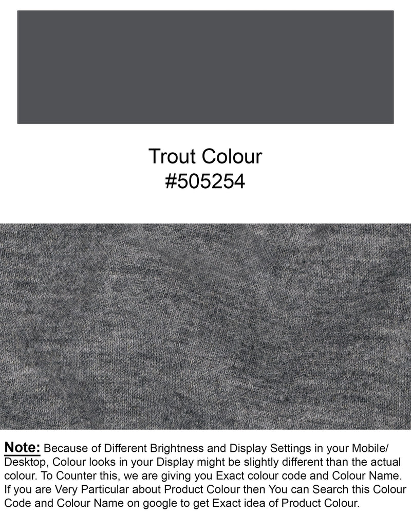 Trout Grey Full Sleeve Super Soft Premium Cotton Sweatshirt TS453-S, TS453-M, TS453-L, TS453-XL, TS453-XXL