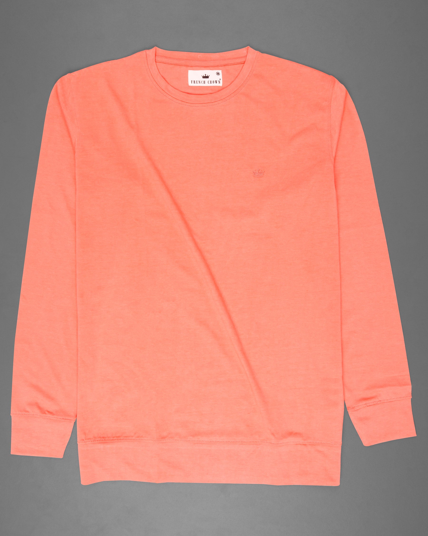 French Crown Salmon Full Sleeves Super Soft Premium Round Neck Sweatshirt For Men., XL