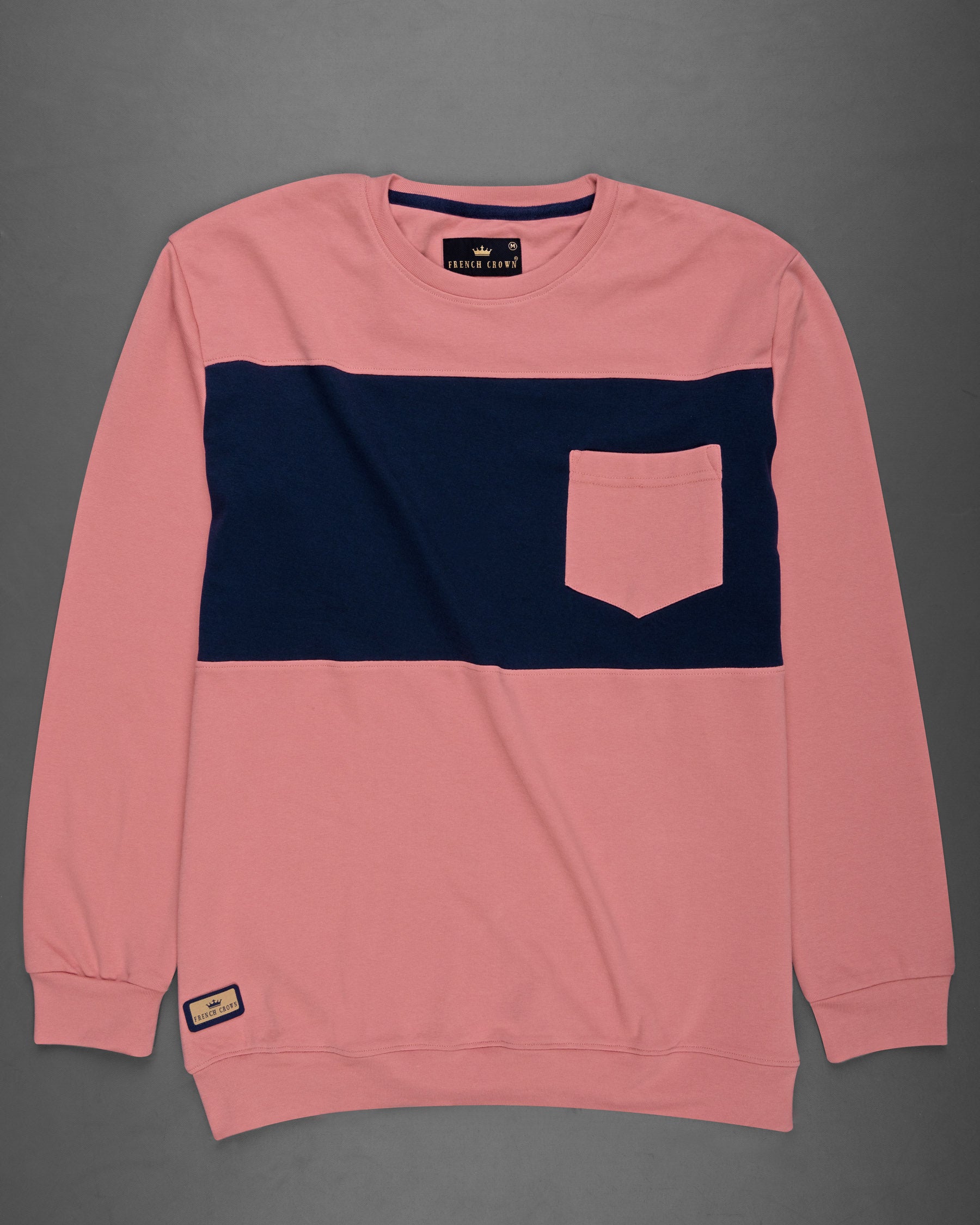 Wewak Pink Dobby Textured Pique Sweatshirt TS520-S, TS520-M, TS520-L, TS520-XL, TS520-XXL