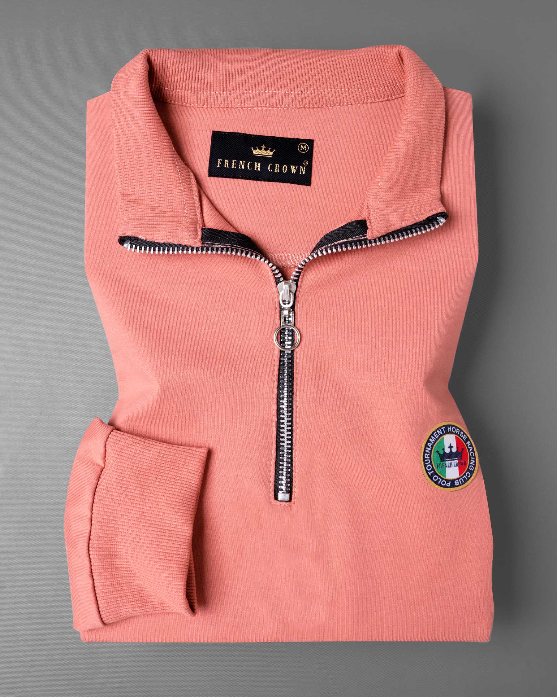 PEACH Geraldine Peach Full Sleeves Super Soft Premium Cotton Polo T