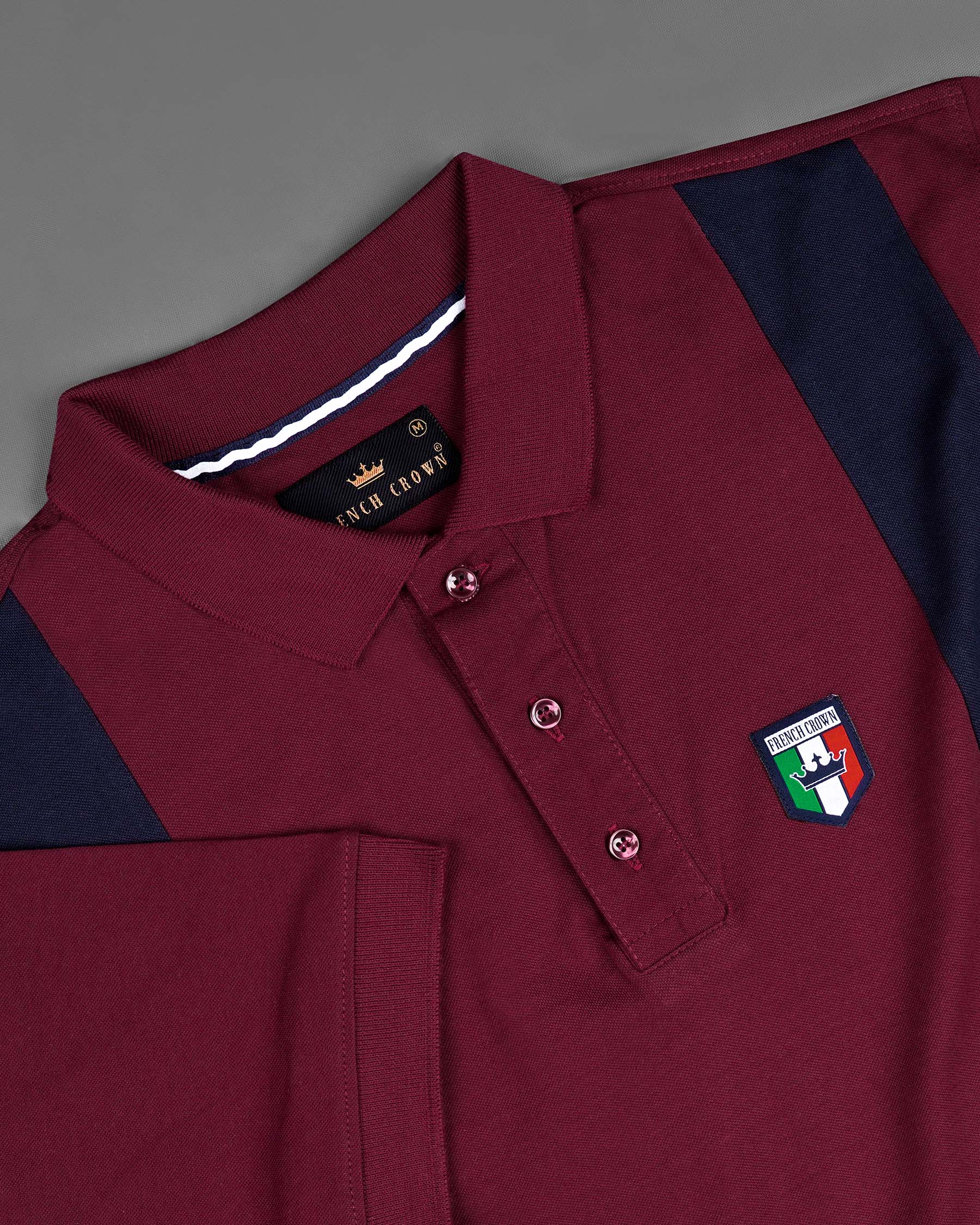 Mulberry Red and Haiti Blue Super Soft Pique Polo T Shirt TS542-S, TS542-M, TS542-L, TS542-XL, TS542-XXL, TS542-3XL, TS542-4XL