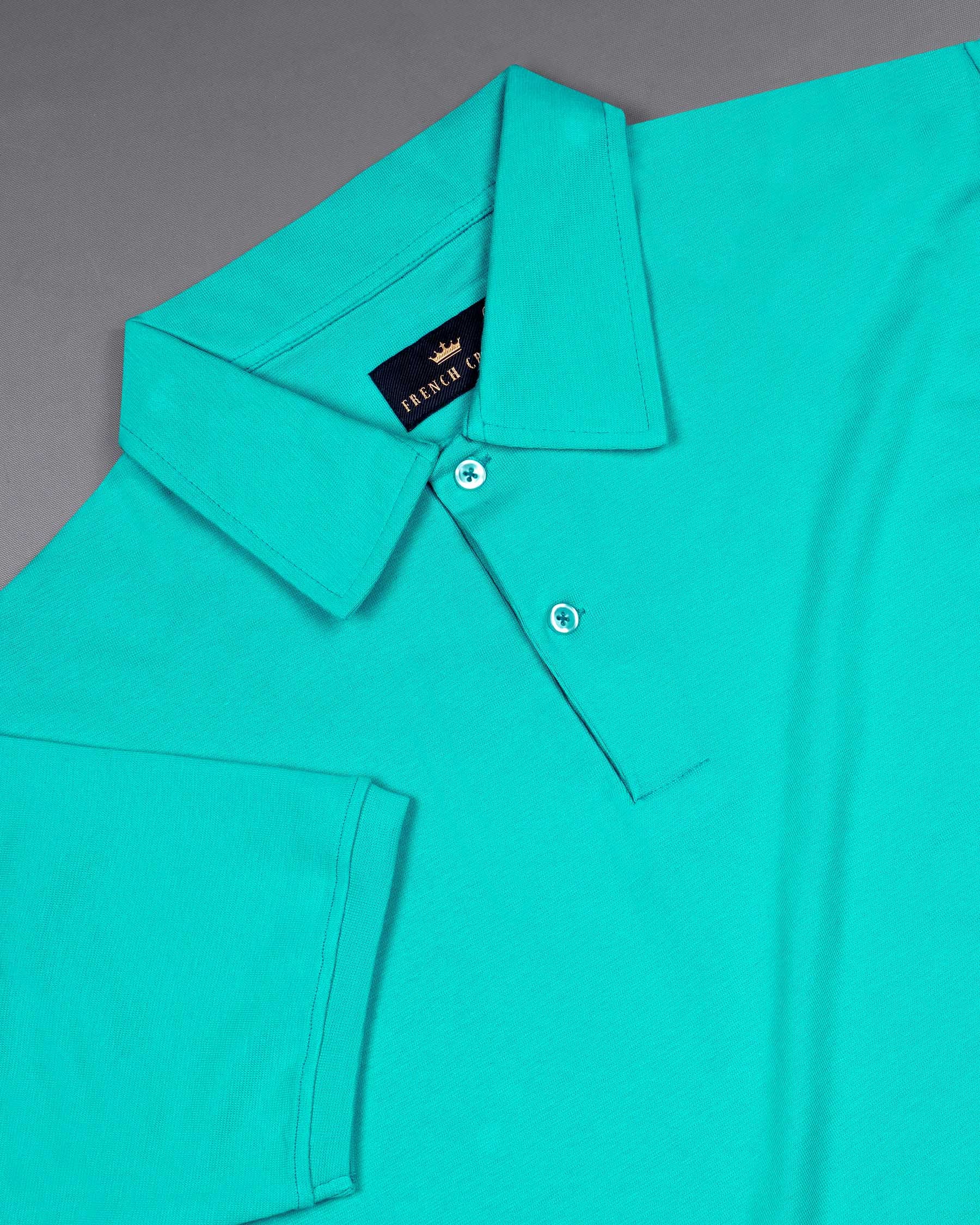 Bright Turquoise Pique Premium Cotton Polo TS554-S, TS554-M, TS554-L, TS554-XL, TS554-XXL, TS554-3XL, TS554-4XL