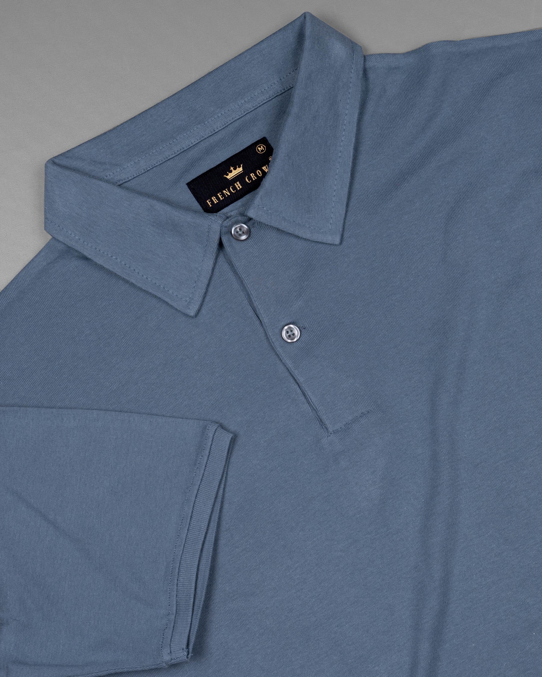 Cadet Blue Pique Premium Cotton Polo TS555-S, TS555-M, TS555-L, TS555-XL, TS555-XXL, TS555-3XL, TS555-4XL