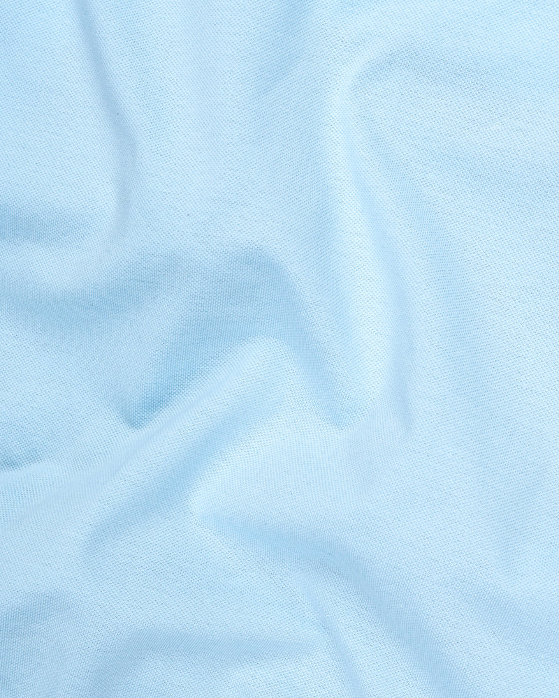 Pale Cerulean Blue Full sleeve Premiums Cotton Pique Polo  TS565-S, TS565-M, TS565-L, TS565-XL, TS565-XXL, TS565-3XL, TS565-4XL