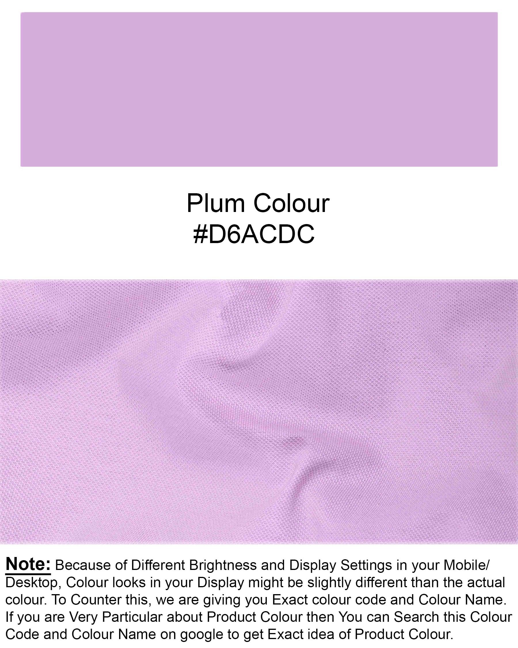 Plum Lilac Full Sleeves Premium Cotton Pique Polo TS568-S, TS568-M, TS568-L, TS568-XL, TS568-XXL, TS568-3XL, TS568-4XL