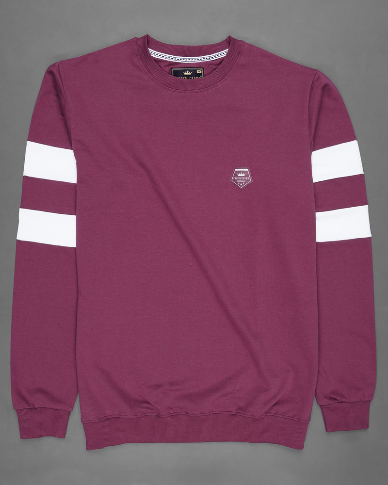 Camelot Wine with Bright White Patch Worked Sweatshirt TS585-S, TS585-M, TS585-L, TS585-XL, TS585-XXL, TS585-3XL, TS585-4XL