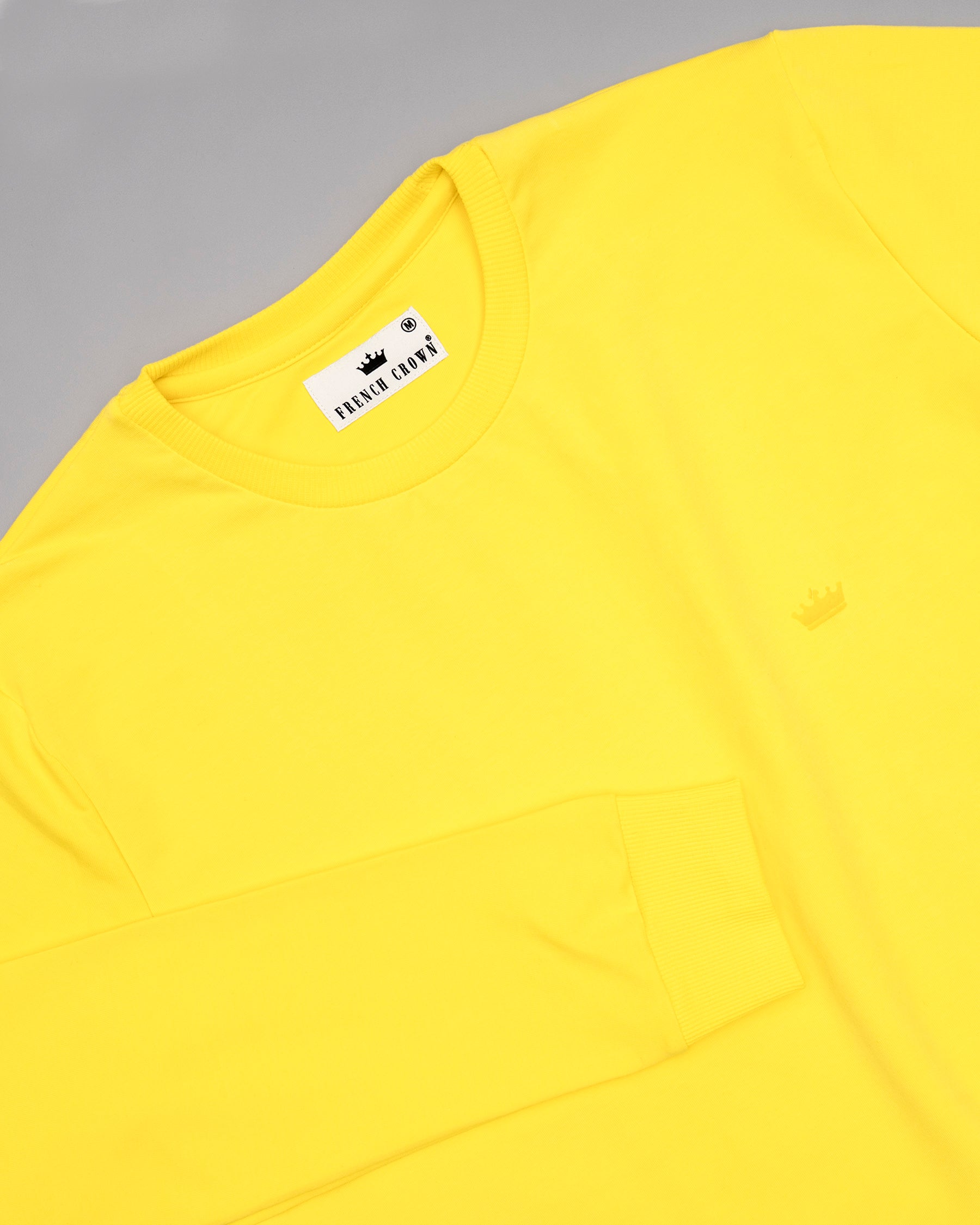 Lemon Yellow Super Soft Premium Cotton Full Sleeve Sweatshirt TS061-XL, TS061-S, TS061-M, TS061-XXL, TS061-L