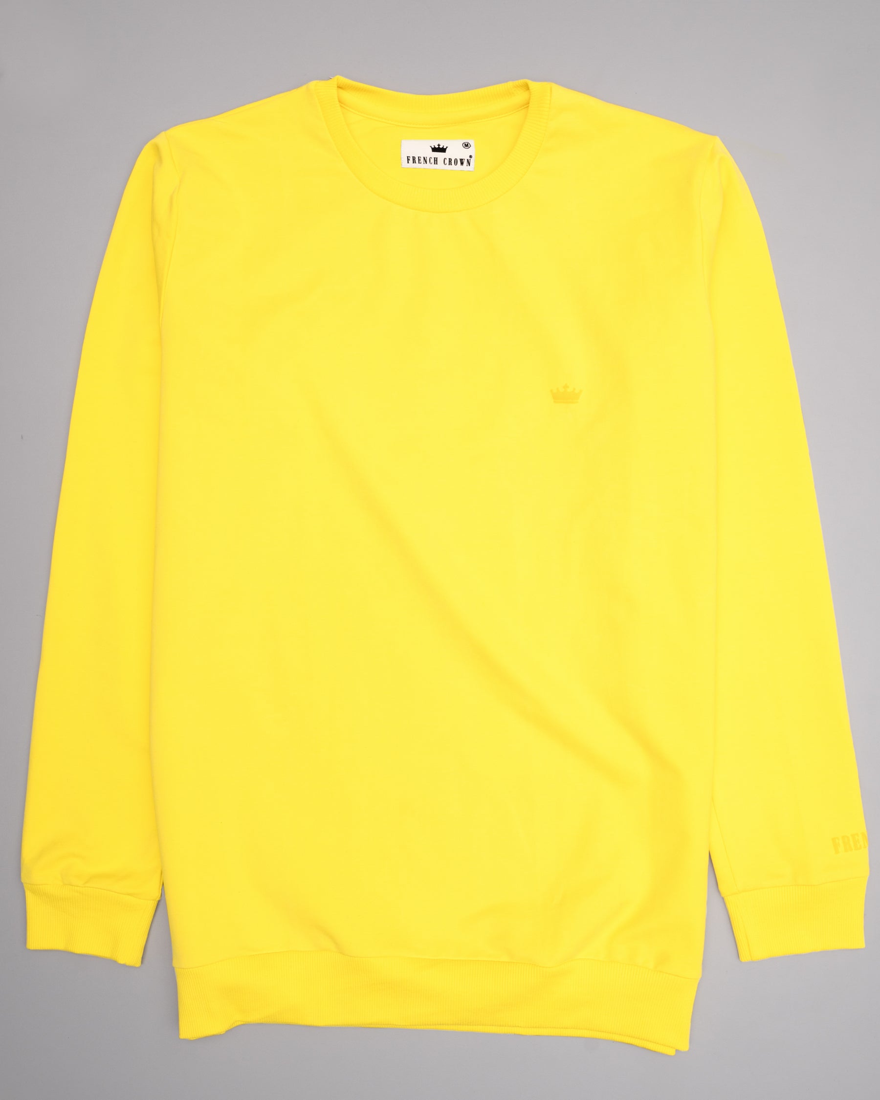 Lemon Yellow Super Soft Premium Cotton Full Sleeve Sweatshirt