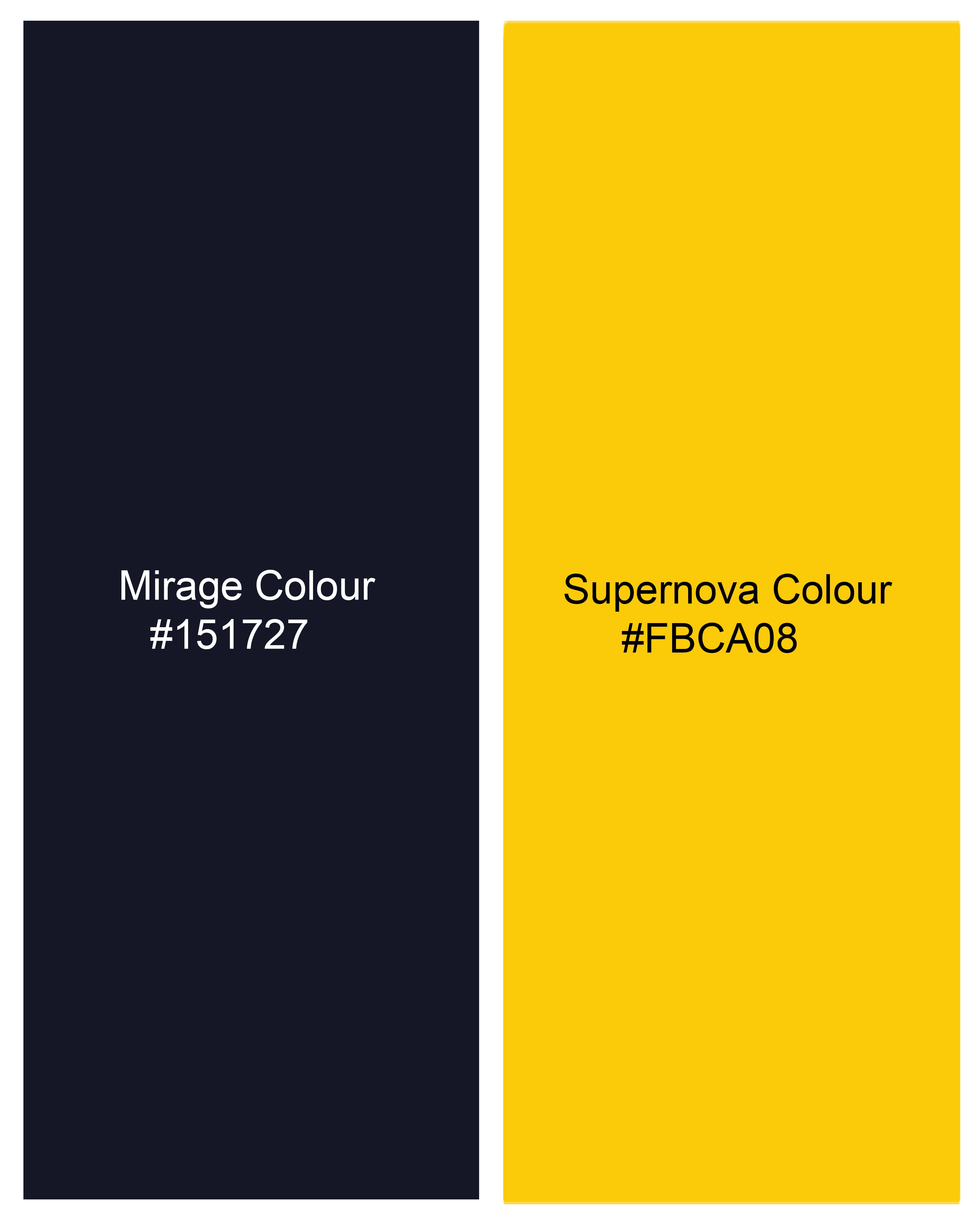 Mirage Navy Blue and Supernova Yellow Super Soft Organic Cotton Pique Polo with Zipper Closure TS637-M, TS637-M, TS637-U, TS637-XL, TS637-XXL, TS637-3XL, TS637-4XL