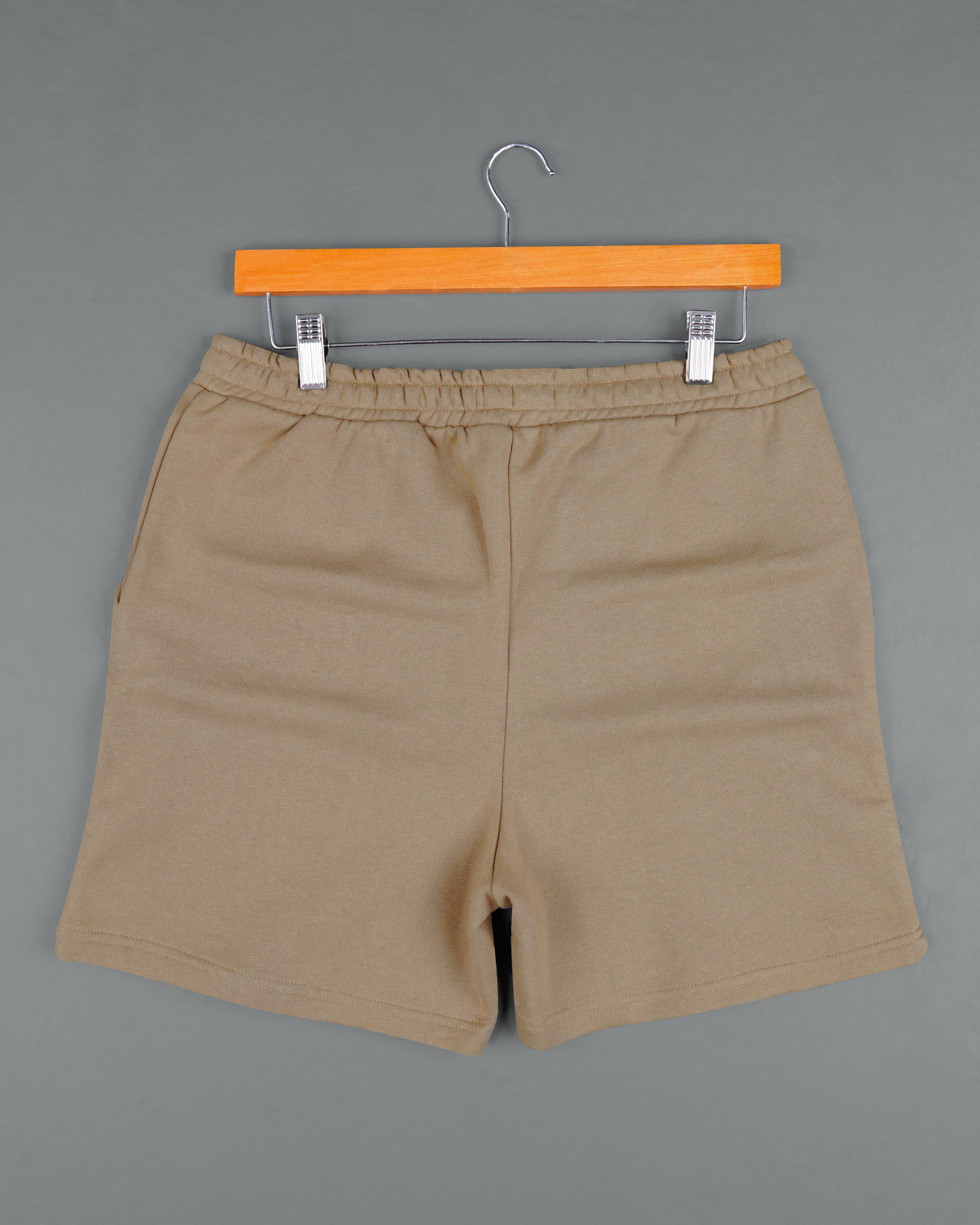 Sandrift Brown Premium Cotton Sweatshirt with Shorts Combo TS640-SR173-S, TS640-SR173-M, TS640-SR173-L, TS640-SR173-XL, TS640-SR173-XXL
