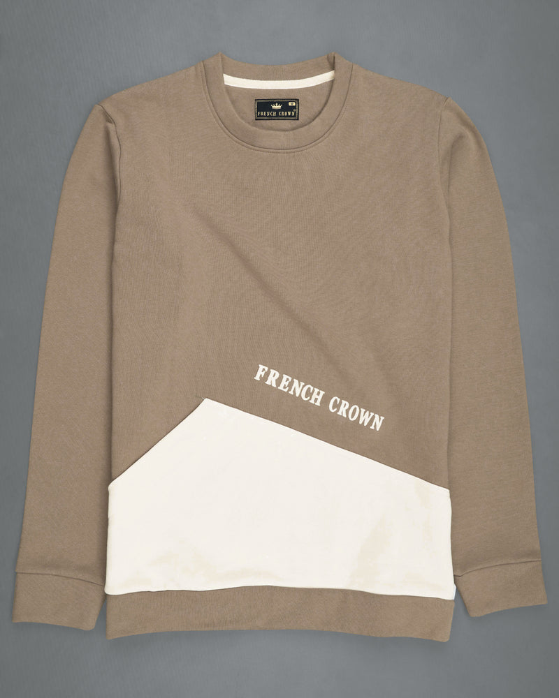 BROWN WITH CREAM FULL SLEEVE PREMIUM COTTON HEAVYWEIGHT SWEATSHIRT