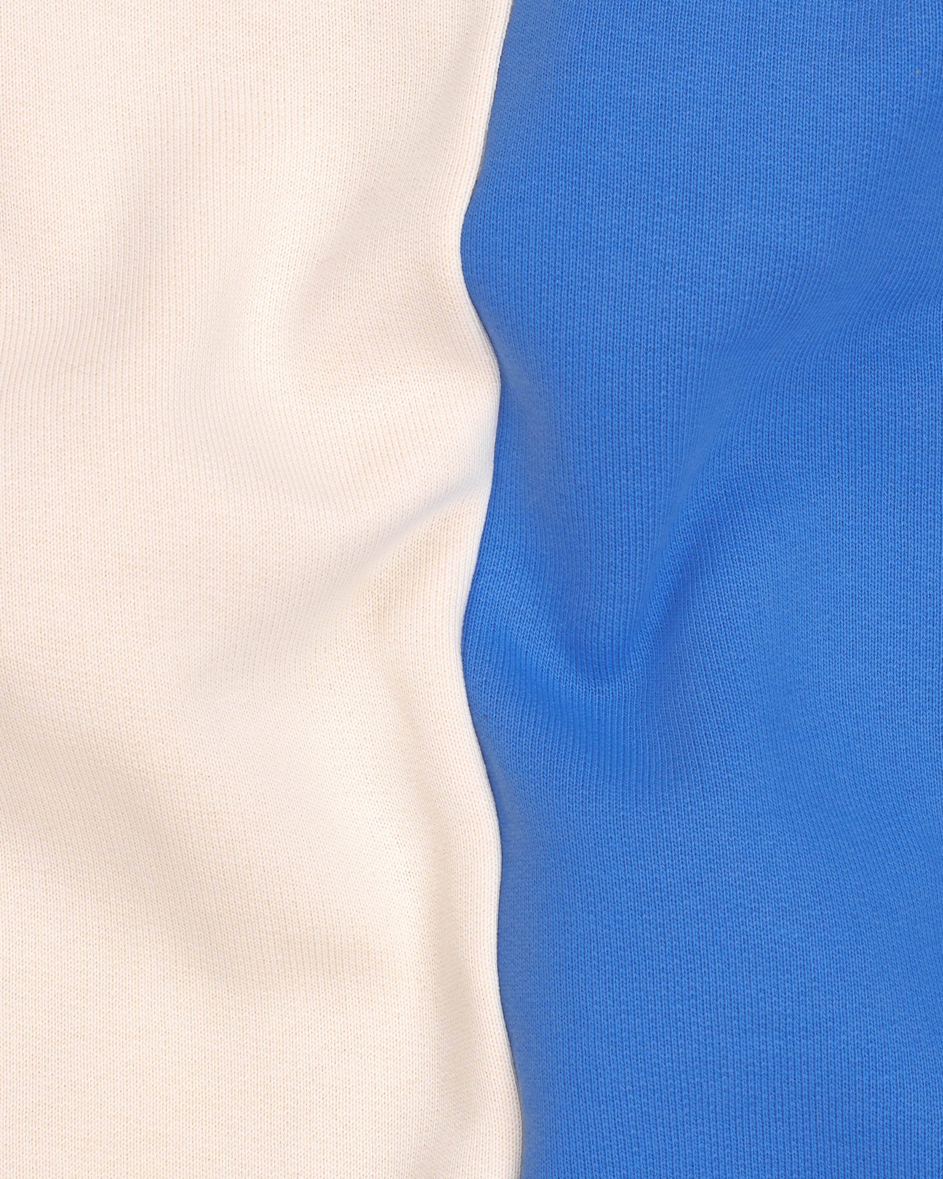 Blue With Cream Half and Half Full Sleeve Premium Cotton Heavyweight Hooded Sweatshirt TS642-B, TS642-M, TS642-A, TS642-XL, TS642-XXL, TS642-3XL, TS642-4XL