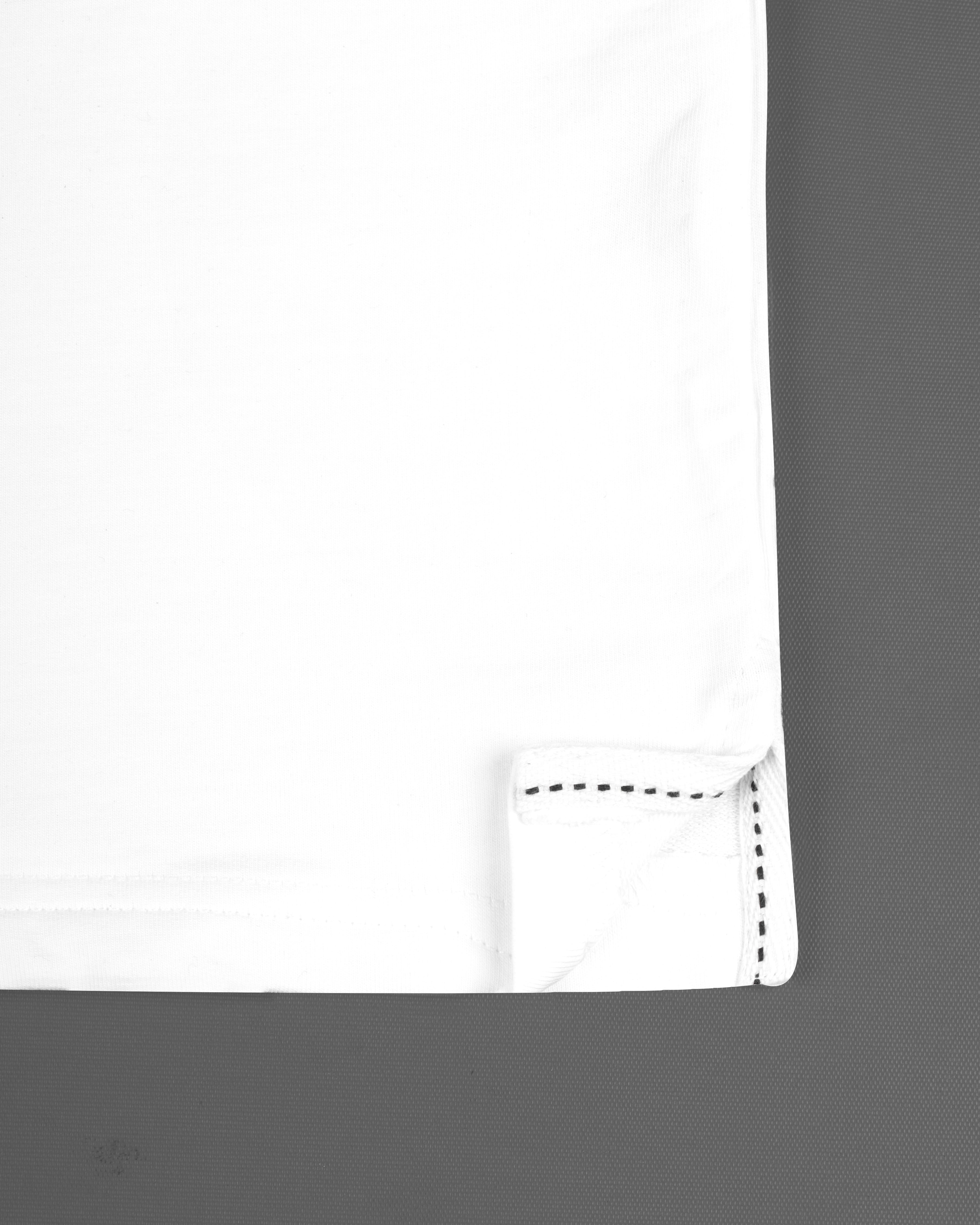 Bright White with Block Pattern Pique Polo Sweatshirt TS663-S, TS663-M, TS663-L, TS663-XL, TS663-XXL