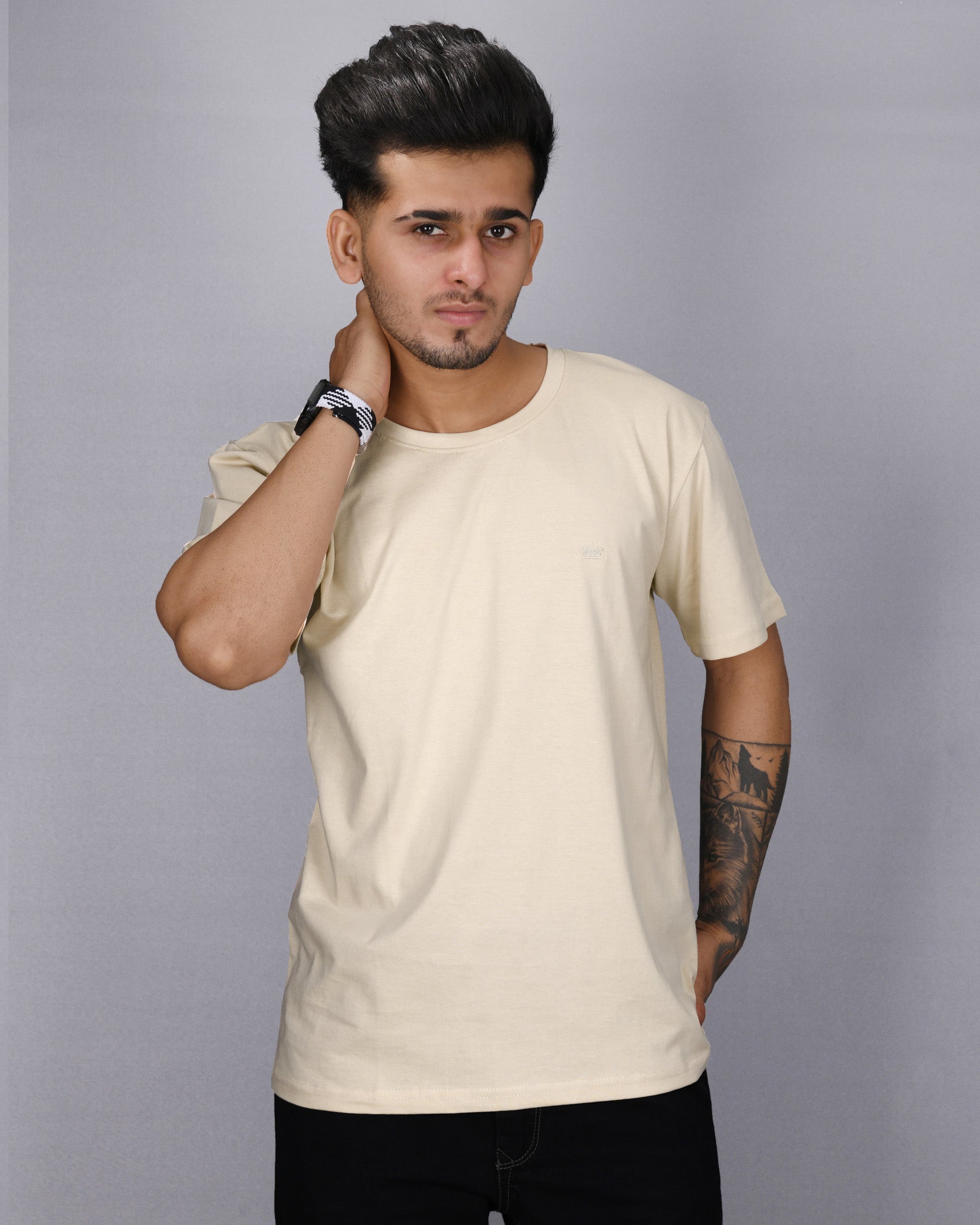 Beige Super Soft Premium Organic Cotton T-shirt TS067-S, TS067-M, TS067-L, TS067-XL, TS067-XXL