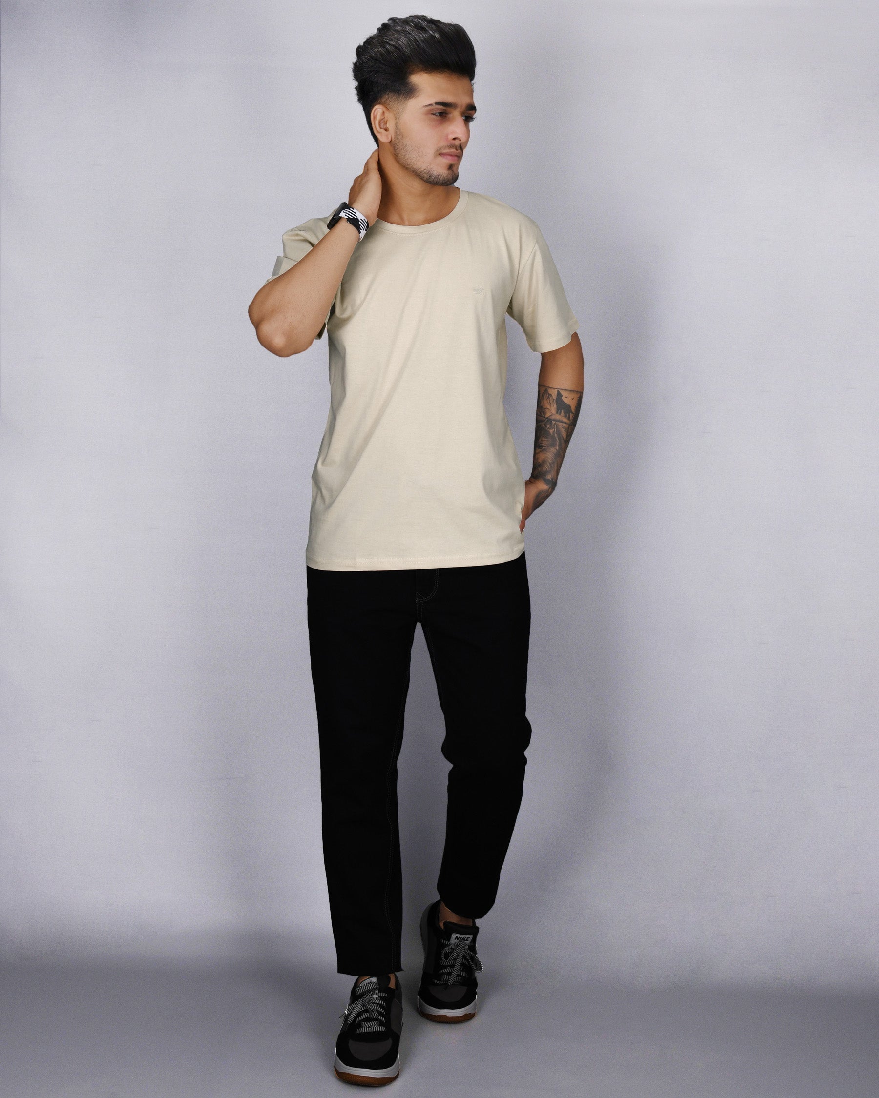 Beige Super Soft Premium Organic Cotton T-shirt TS067-S, TS067-M, TS067-L, TS067-XL, TS067-XXL