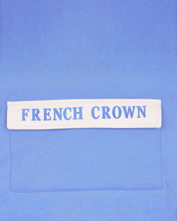 Portage Blue and White Full Sleeve Premium Cotton Jersey Hoodie Sweatshirt TS696-S, TS696-M, TS696-L, TS696-XL, TS696-XXL