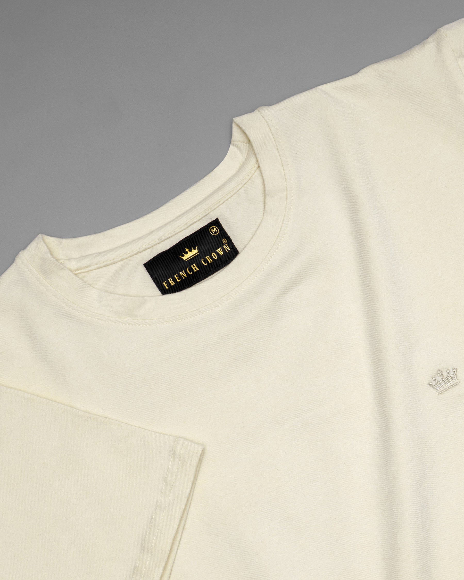 Cream Creased Heavyweight Premium Organic Cotton Winter T-shirt TS069-M, TS069-L, TS069-XXL, TS069-S, TS069-XL