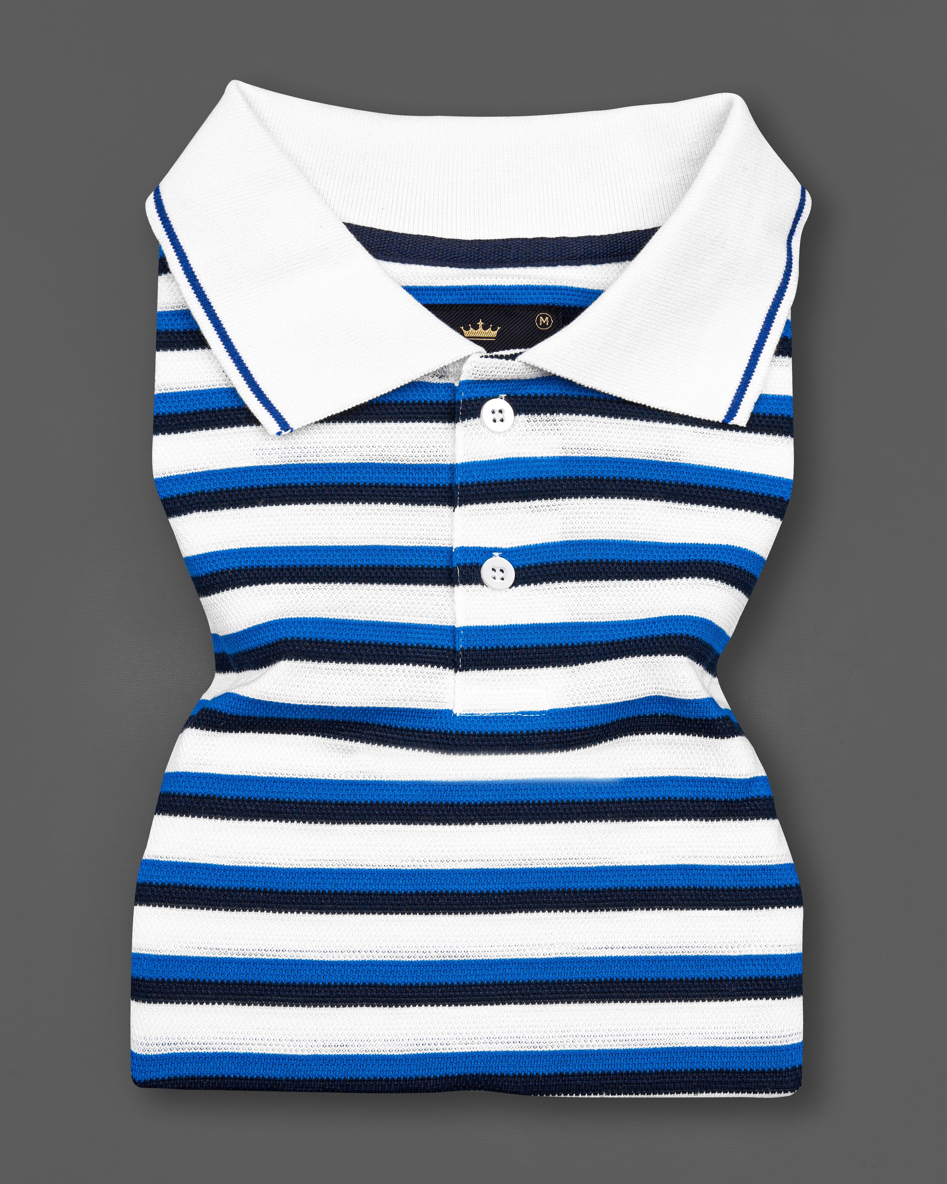 Bright White with Venice Blue Pique Polo TS763-S, TS763-M, TS763-L, TS763-XL, TS763-XXL