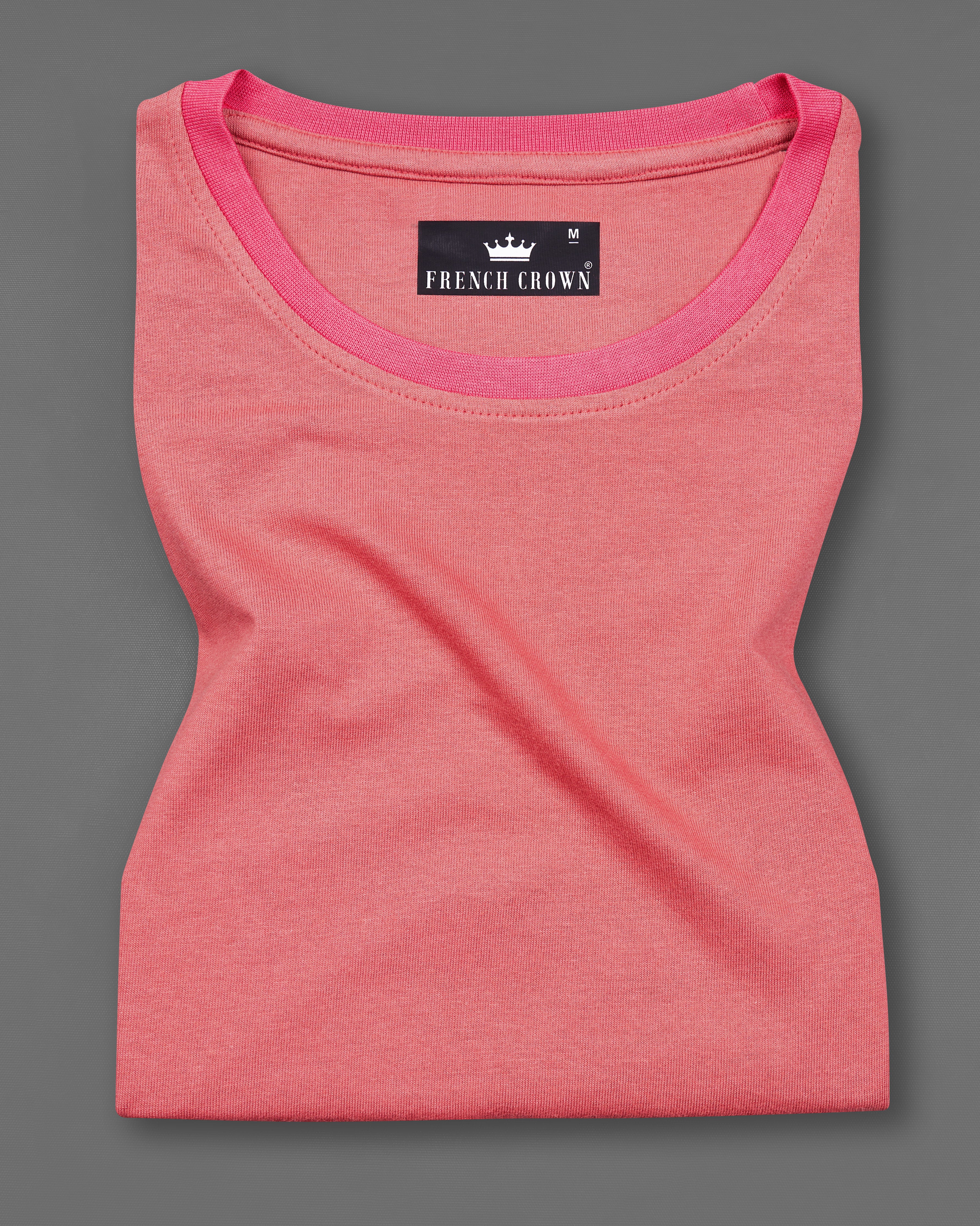 Carmine Pink Super Soft Premium Cotton Round Neck T-Shirt TS777-S, TS777-M, TS777-L, TS777-XL, TS777-XXL