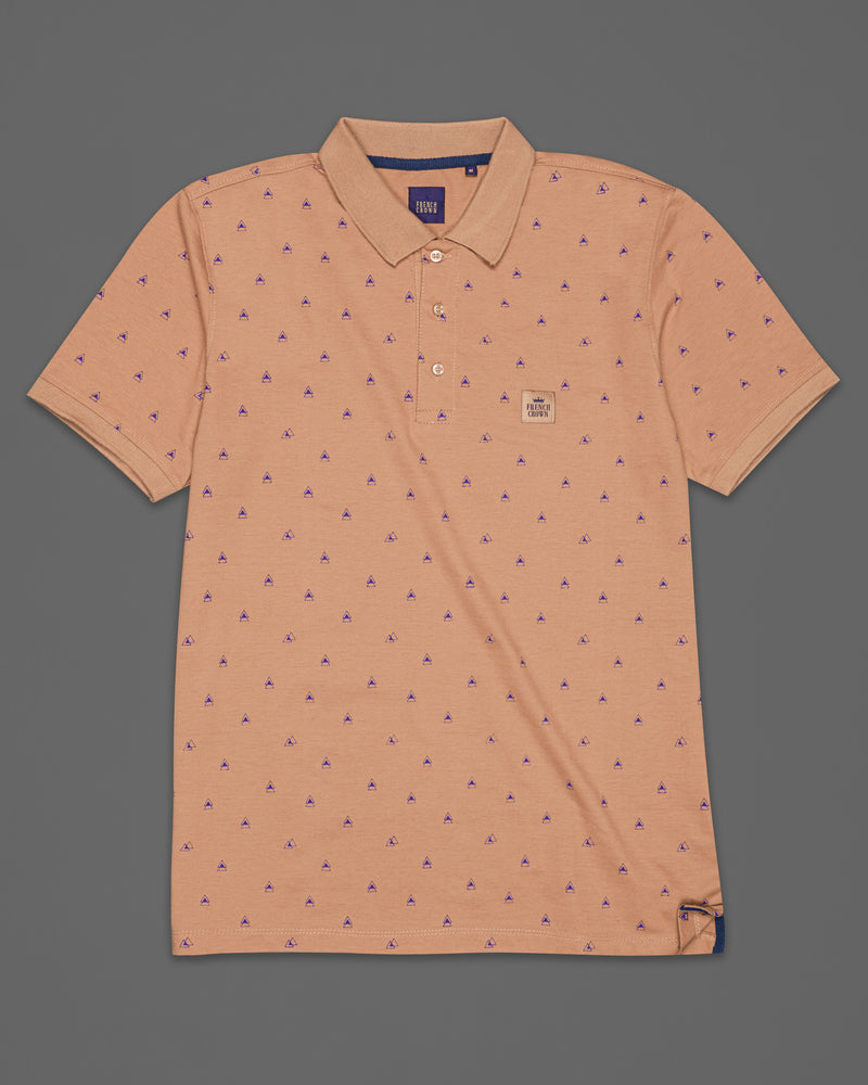 WHISKEY BROWN WITH METEORITE PURPLE ORGANIC COTTON MERCERISED PIQUE POLO