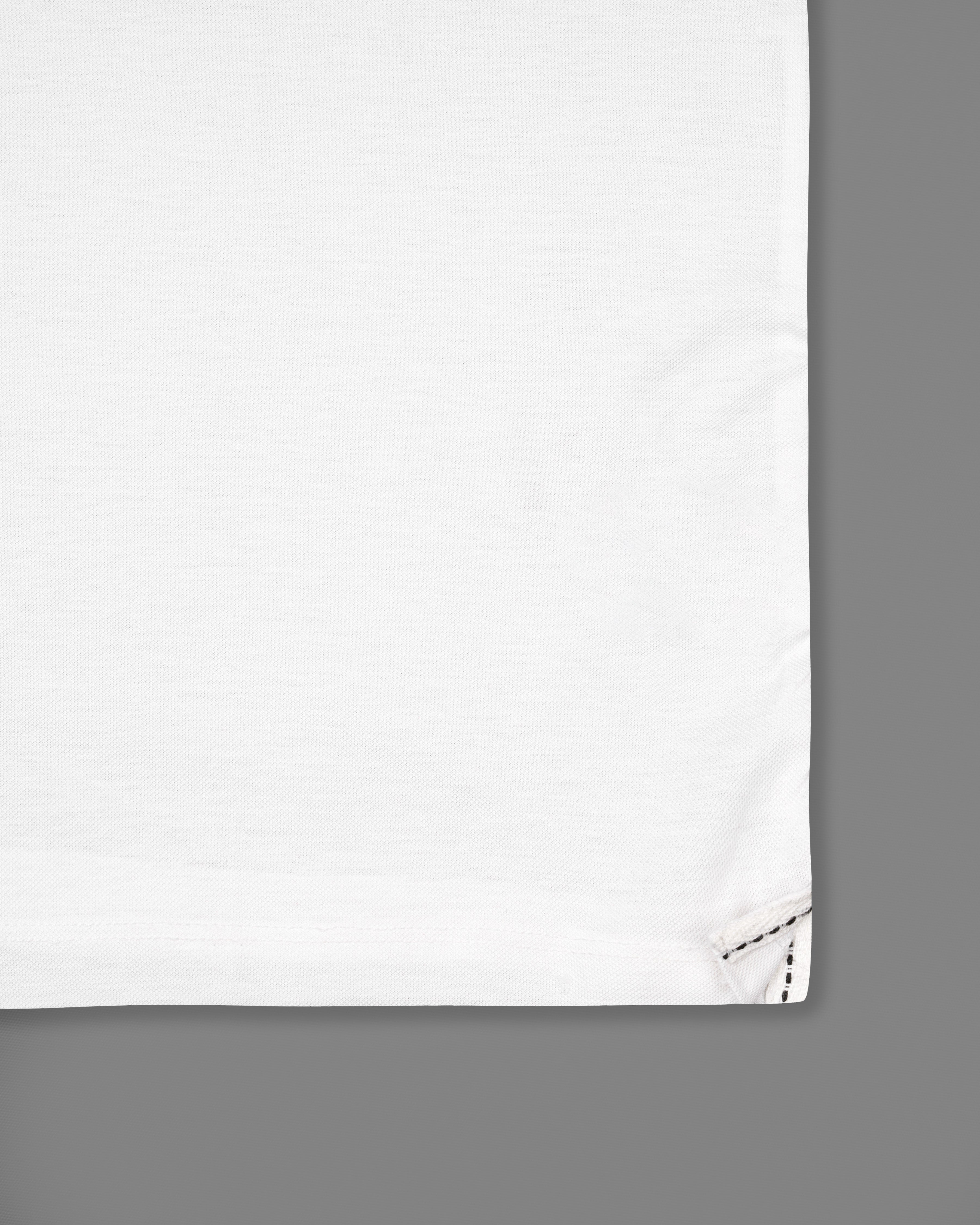 Bright White with Striped Printed Organic Cotton Pique Polo TS828-S, TS828-M, TS828-L, TS828-XL, TS828-XXL