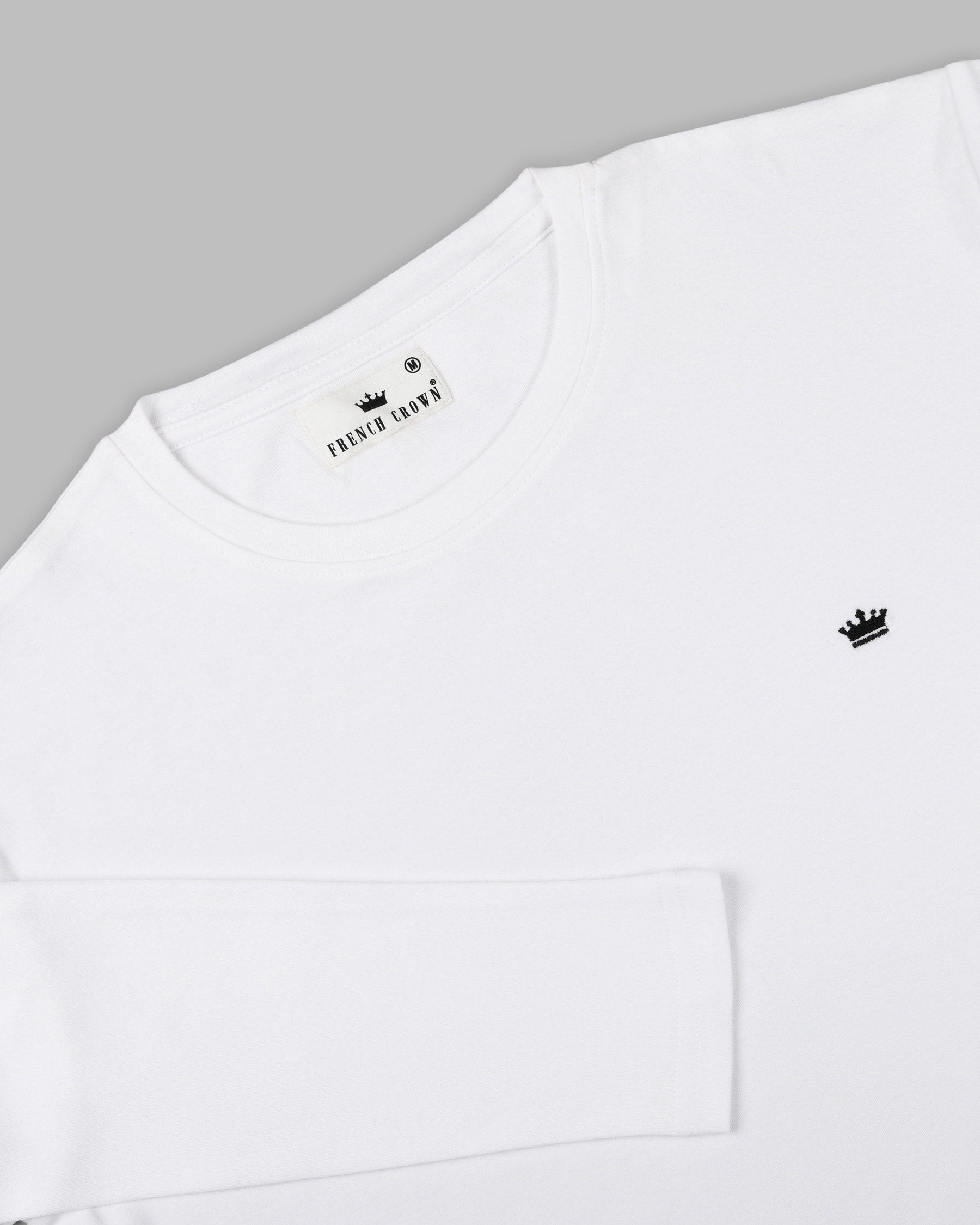 Bright White Full-Sleeve Super soft Premium Cotton Jersey T-shirt TS090-S, TS090-M, TS090-L, TS090-XXL, TS090-XL