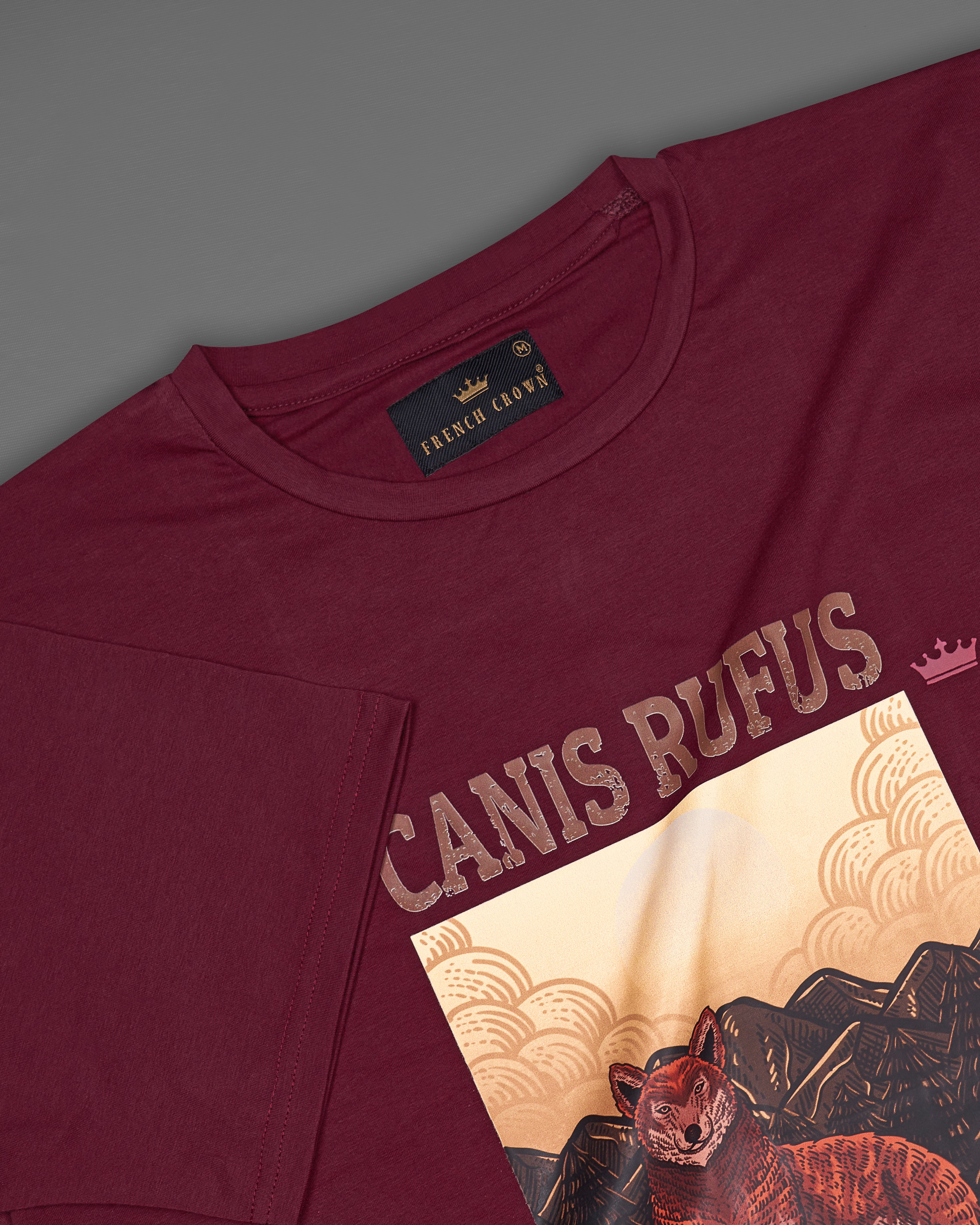 Crater Maroon Digital Printed Organic Cotton T-shirt TS006-W02-S, TS006-W02-M, TS006-W02-L, TS006-W02-XL, TS006-W02-XXL