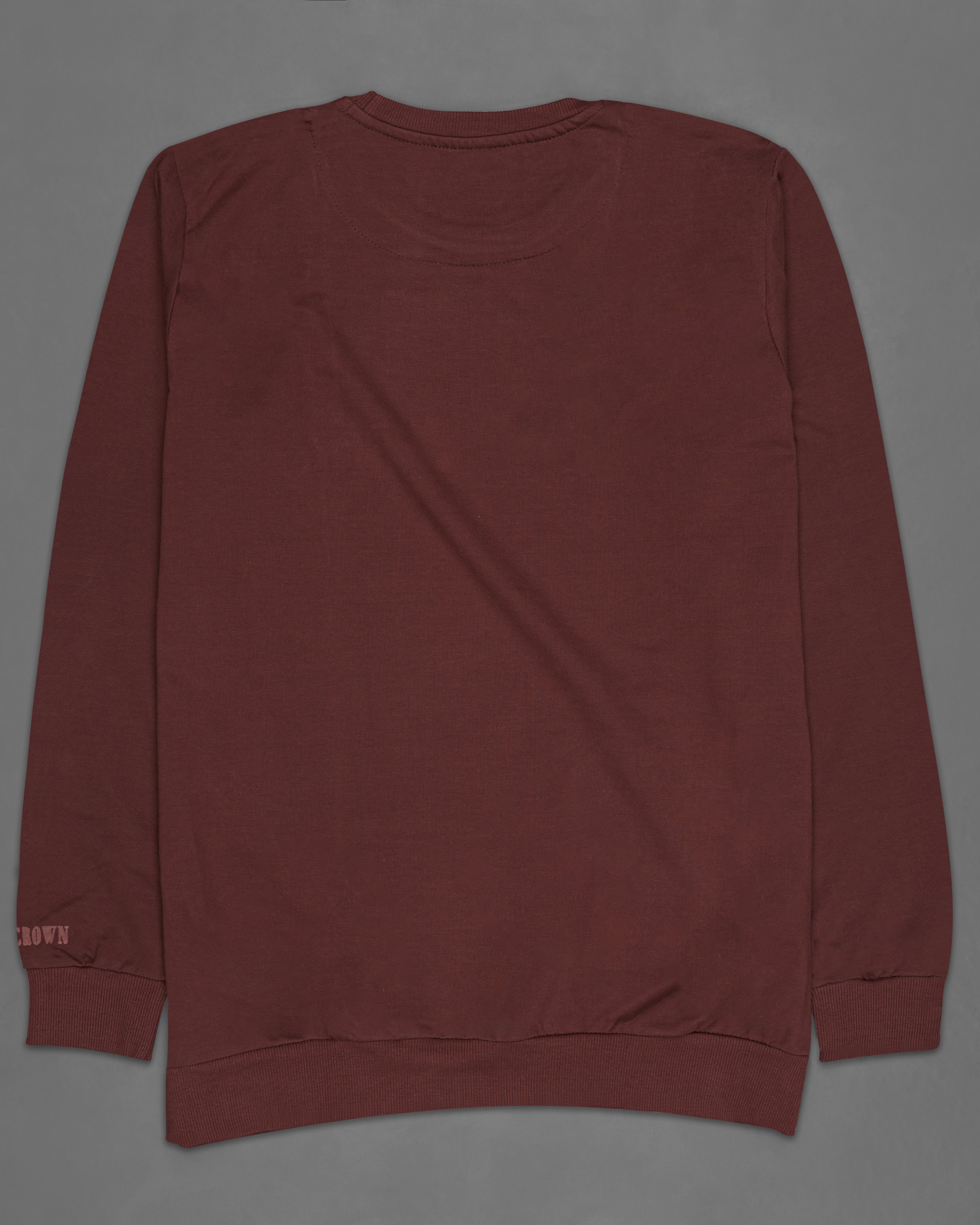Cork Brown Embroidered Premium cotton Sweatshirt