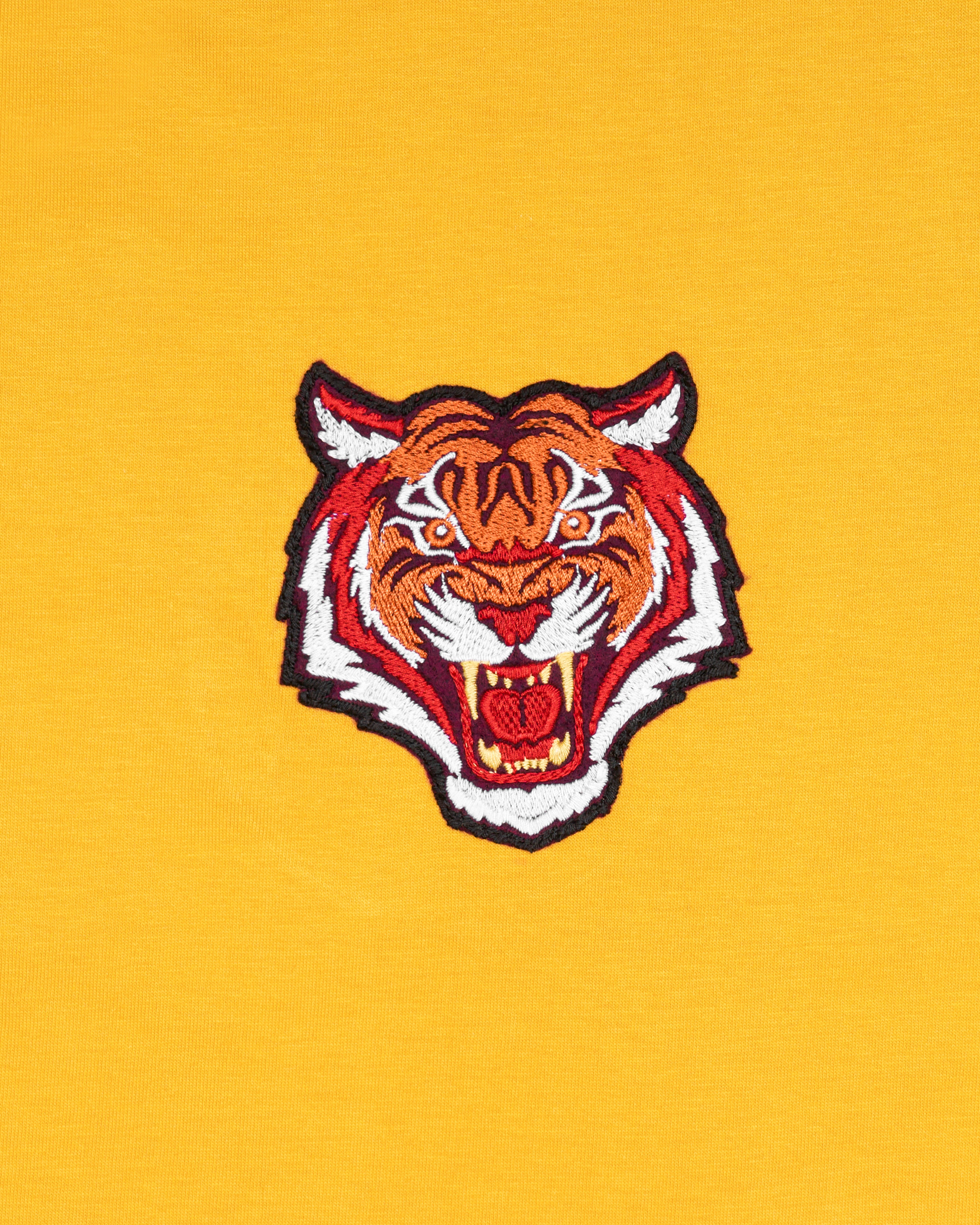 Sandstorm Yellow Tiger Embroidered Organic Cotton T-shirt TS070-W03-S, TS070-W03-M, TS070-W03-L, TS070-W03-XL, TS070-W03-XXL