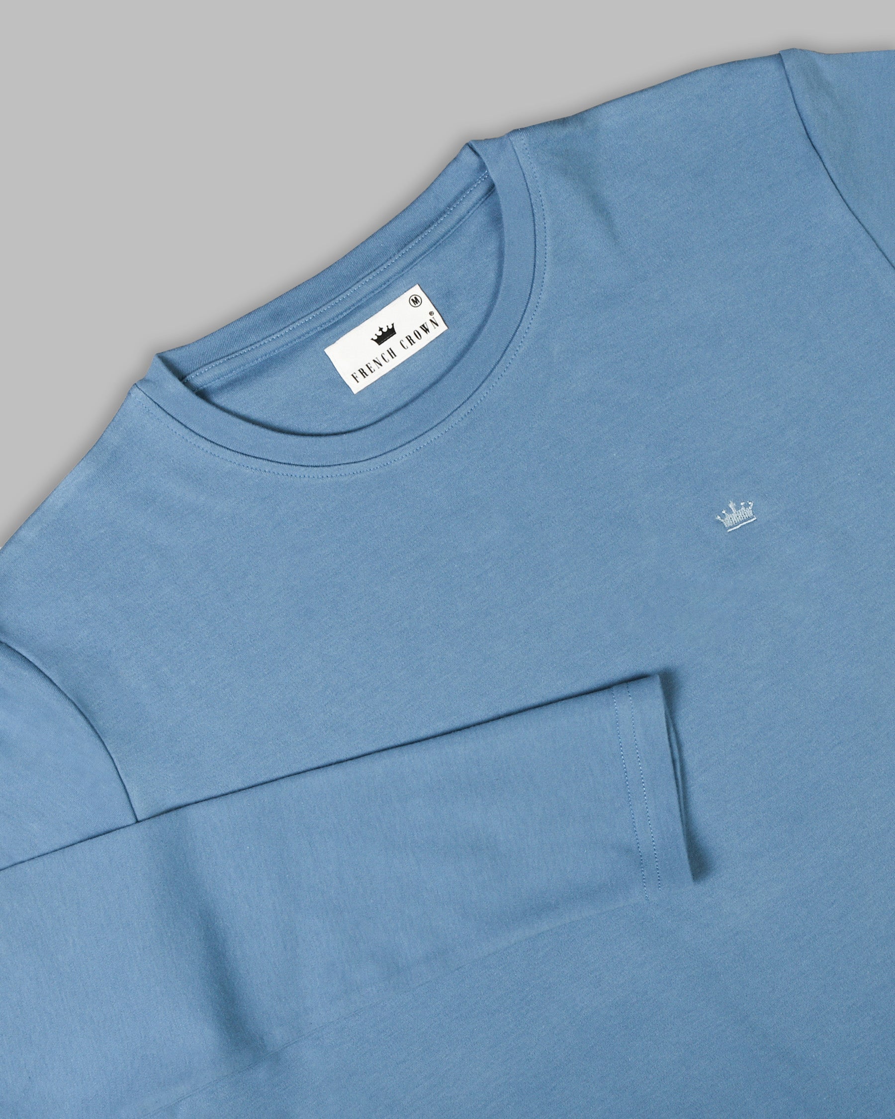 Cornflower Blue Full-Sleeve Super soft Organic Cotton Jersey T-shirt TS116-M, TS116-L, TS116-S, TS116-XL, TS116-XXL