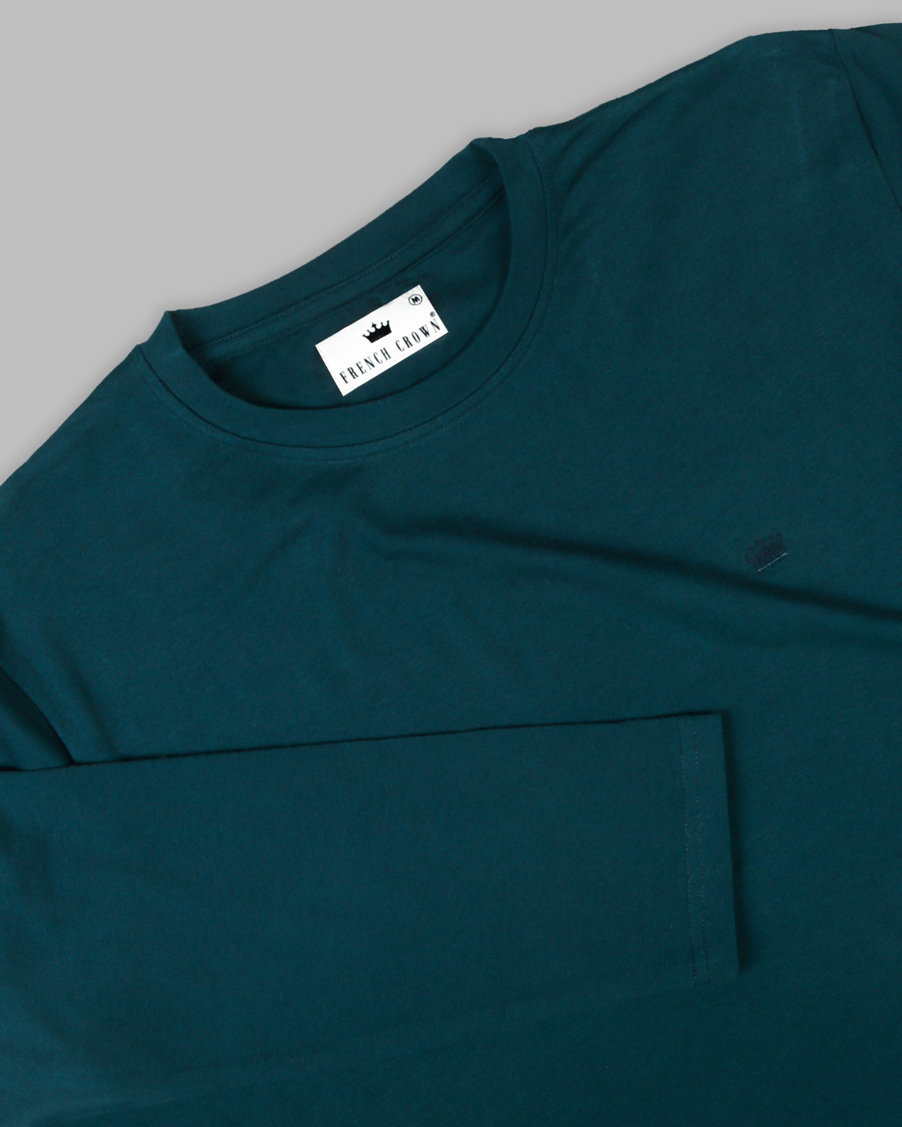 Peacock Blue Full-Sleeve Super soft Organic Cotton Jersey T-shirt TS123-M, TS123-S, TS123-XL, TS123-XXL, TS123-L