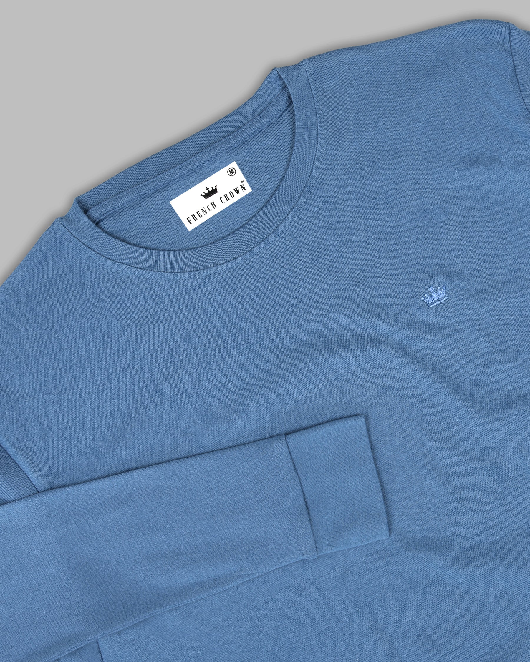 Cornflower Blue Super Soft Premium Cotton Full Sleeve Organic Cotton Brushed Sweatshirt TS129-XXL, TS129-M, TS129-S, TS129-L, TS129-XL
