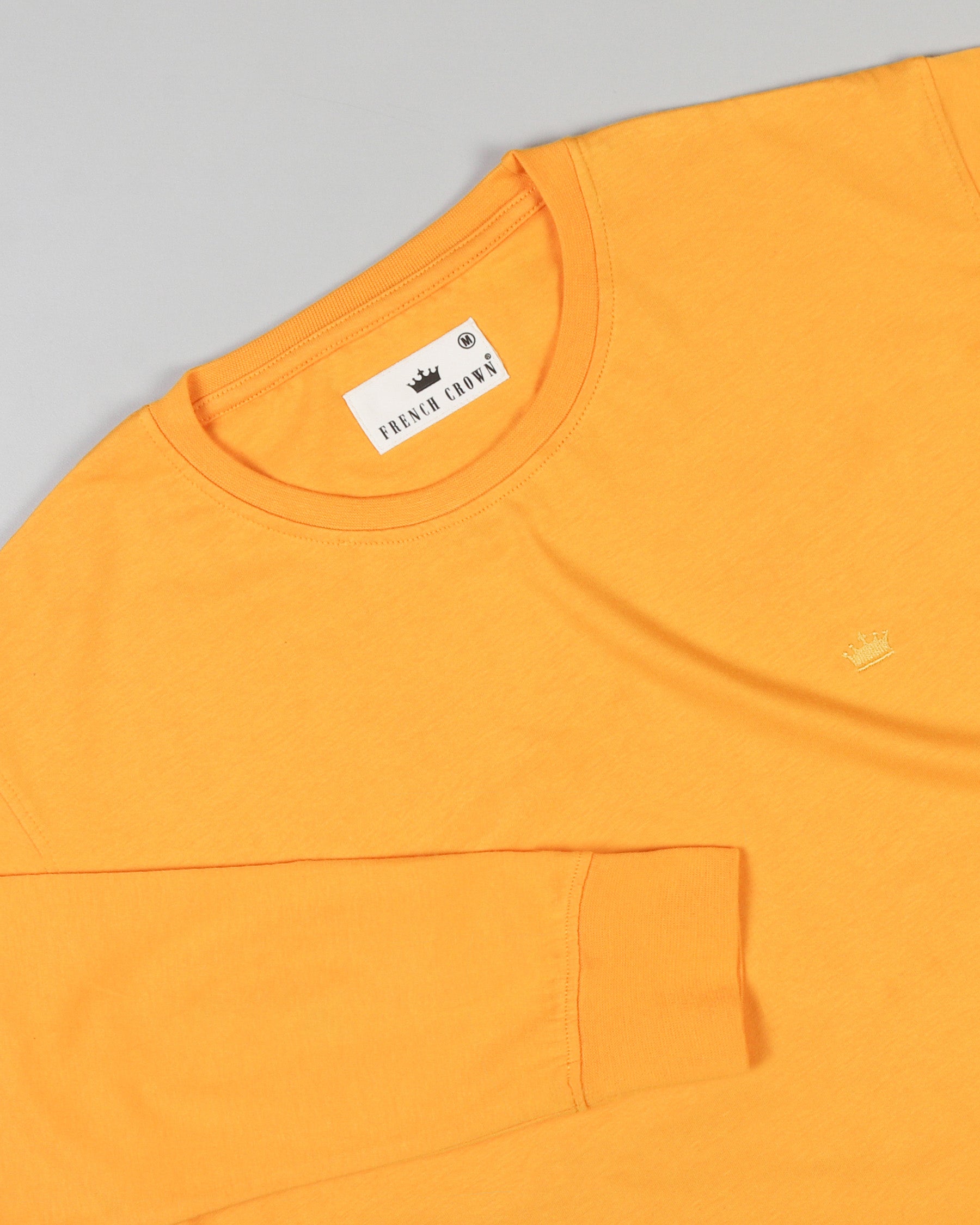 Bright Orange Super Soft Premium Cotton Full Sleeve Organic Cotton Brushed Sweatshirt TS163-M, TS163-S, TS163-L, TS163-XL, TS163-XXL