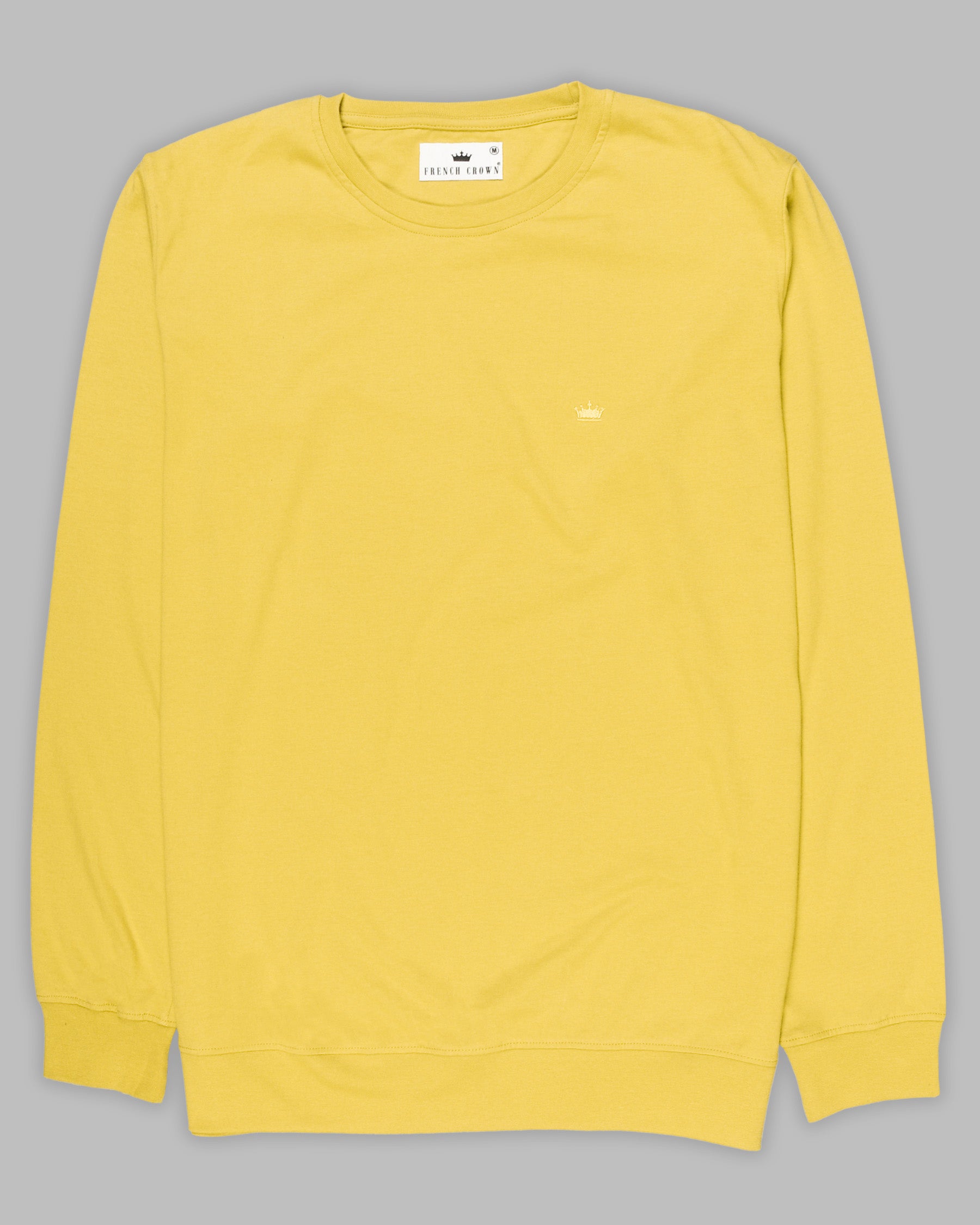 Corn yellow Super Soft Premium Cotton Full Sleeve Organic Cotton Brushed Sweatshirt TS169-S, TS169-M, TS169-L, TS169-XL, TS169-XXL