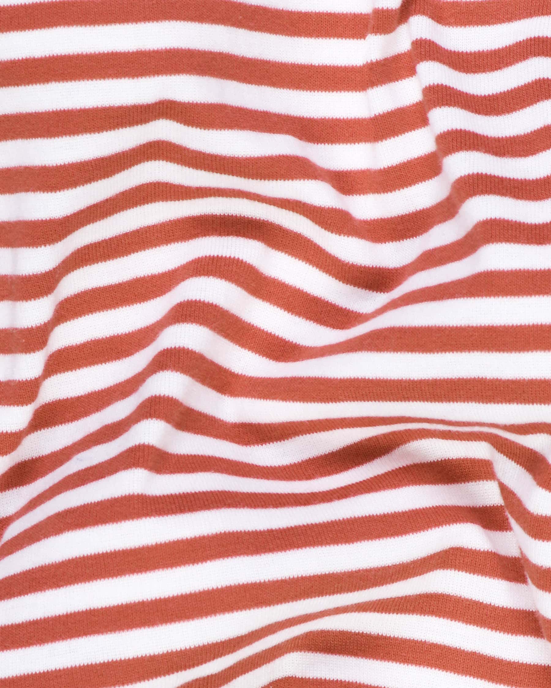 Crail Rust Striped Super Soft Interlock Organic Cotton T-shirt