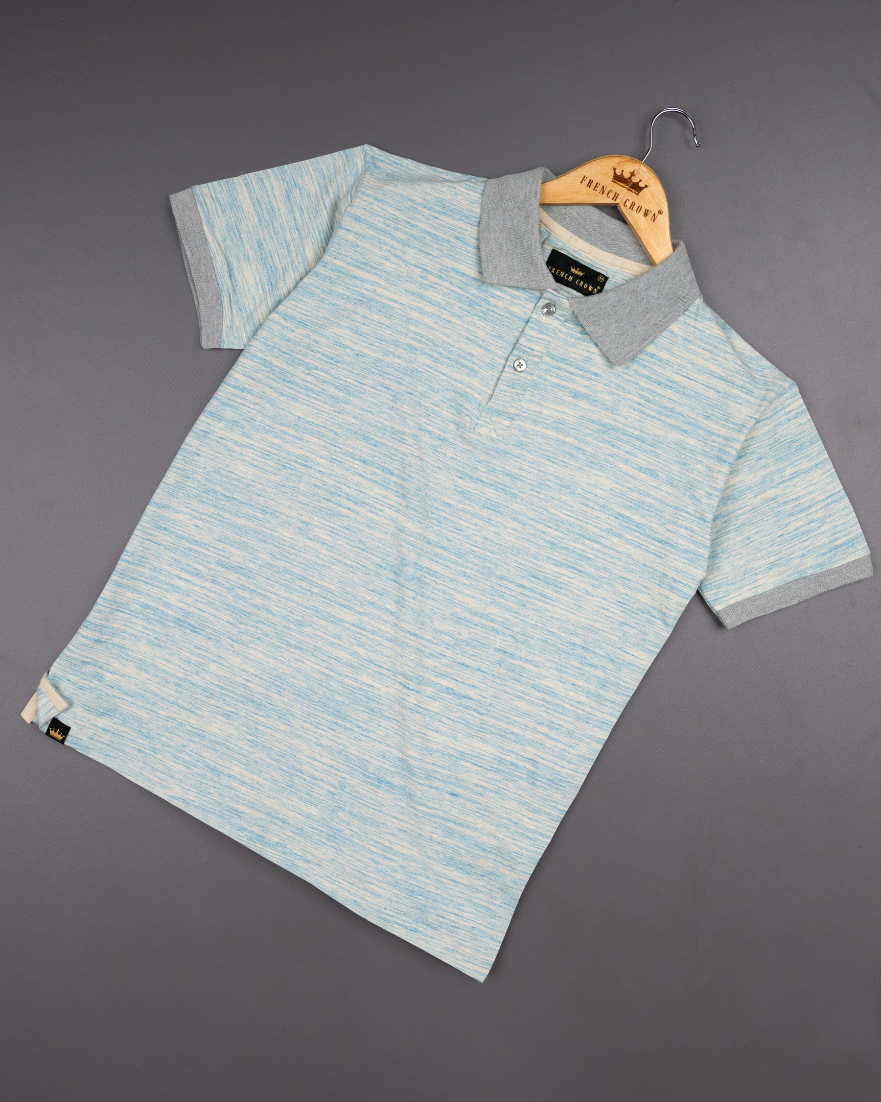 Westar and Glacier Blue Printed Super Soft Premium Cotton Polo TS407-S, TS407-M, TS407-L, TS407-XL, TS407-XXL, TS407-3XL, TS407-4XL