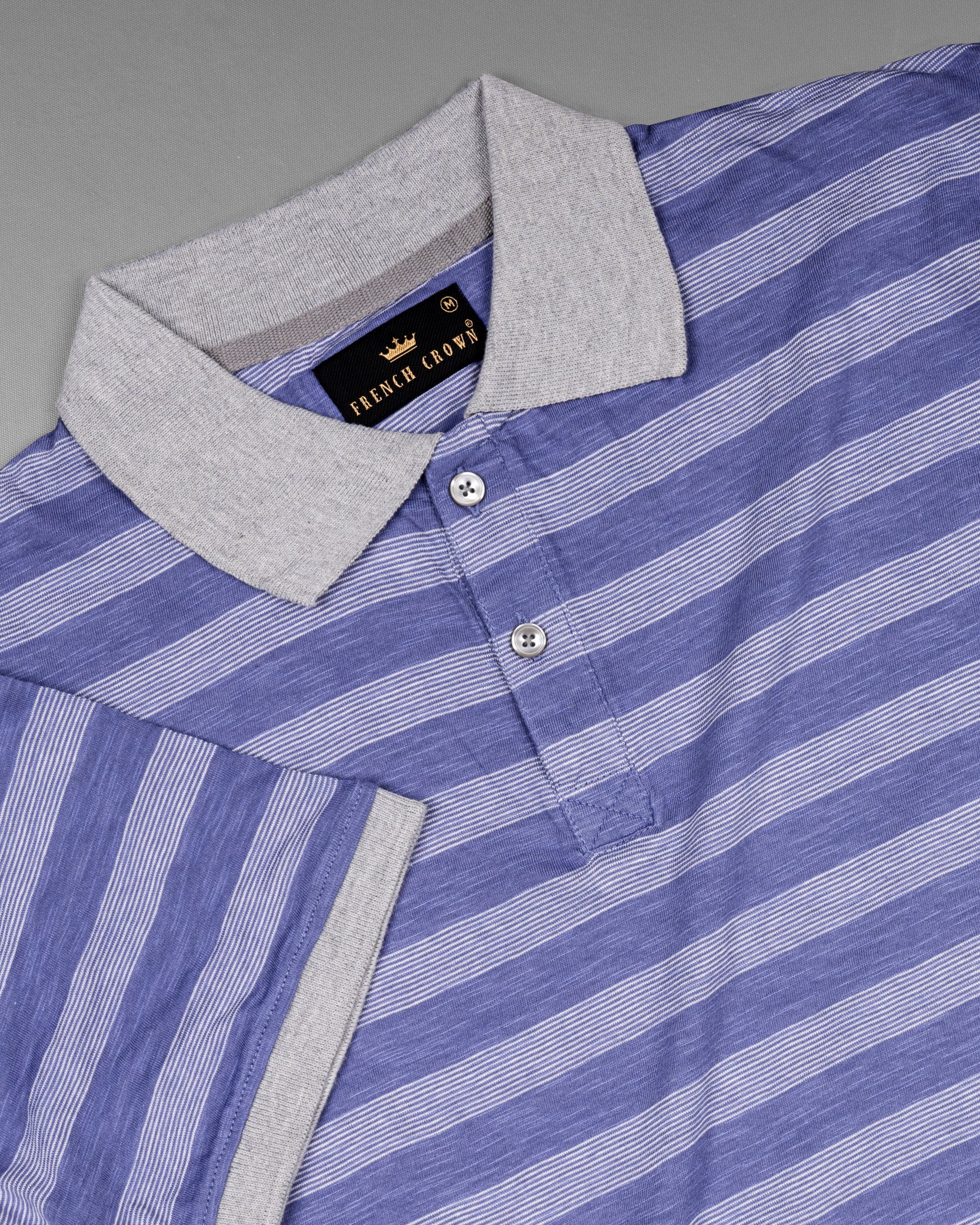 Scampi Blue Pinstriped Super Soft Organic Pique Polo TS409-S, TS409-M, TS409-L, TS409-XL, TS409-XXL, TS409-3XL, TS409-4XL