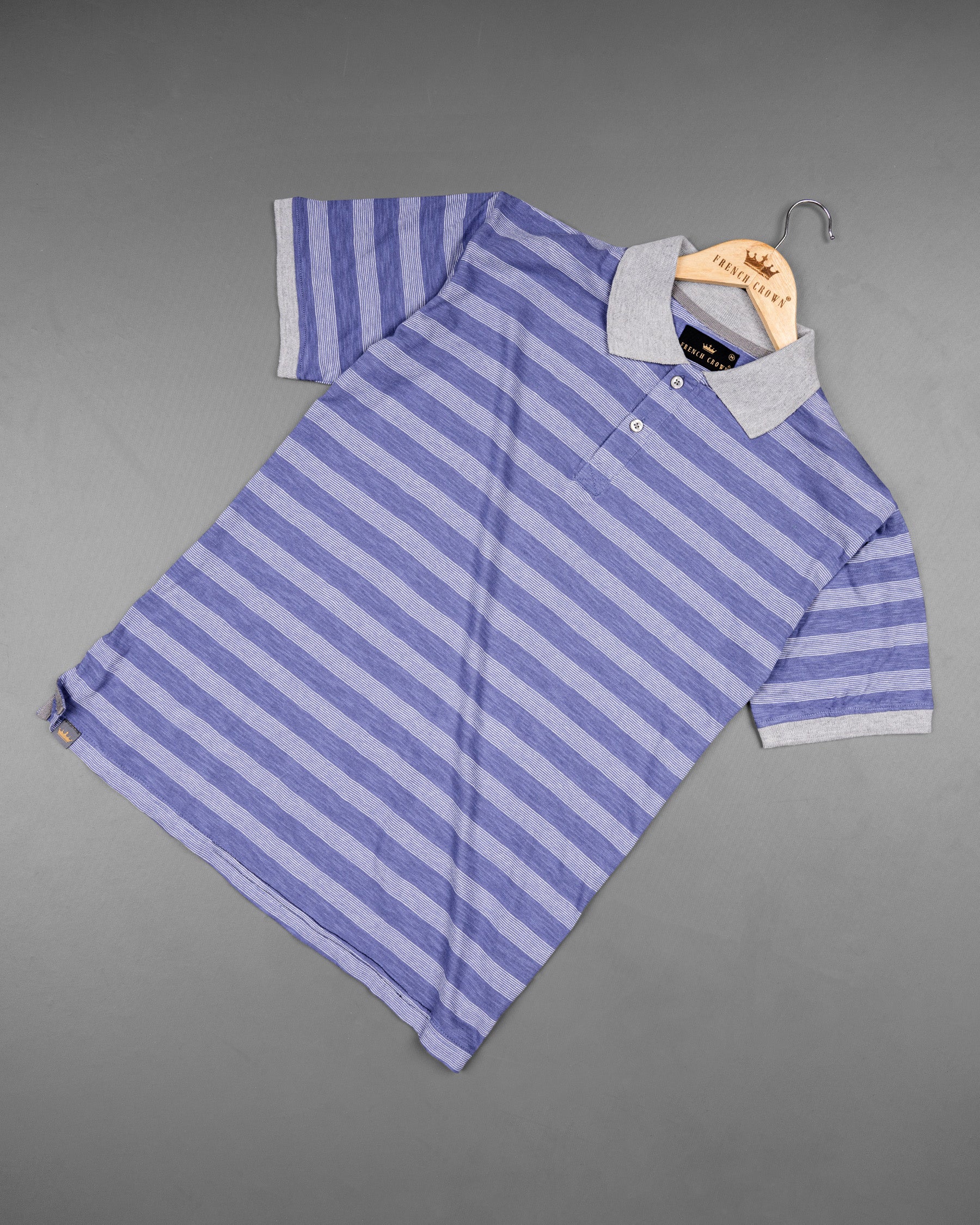 Scampi Blue Pinstriped Super Soft Organic Pique Polo TS409-S, TS409-M, TS409-L, TS409-XL, TS409-XXL, TS409-3XL, TS409-4XL