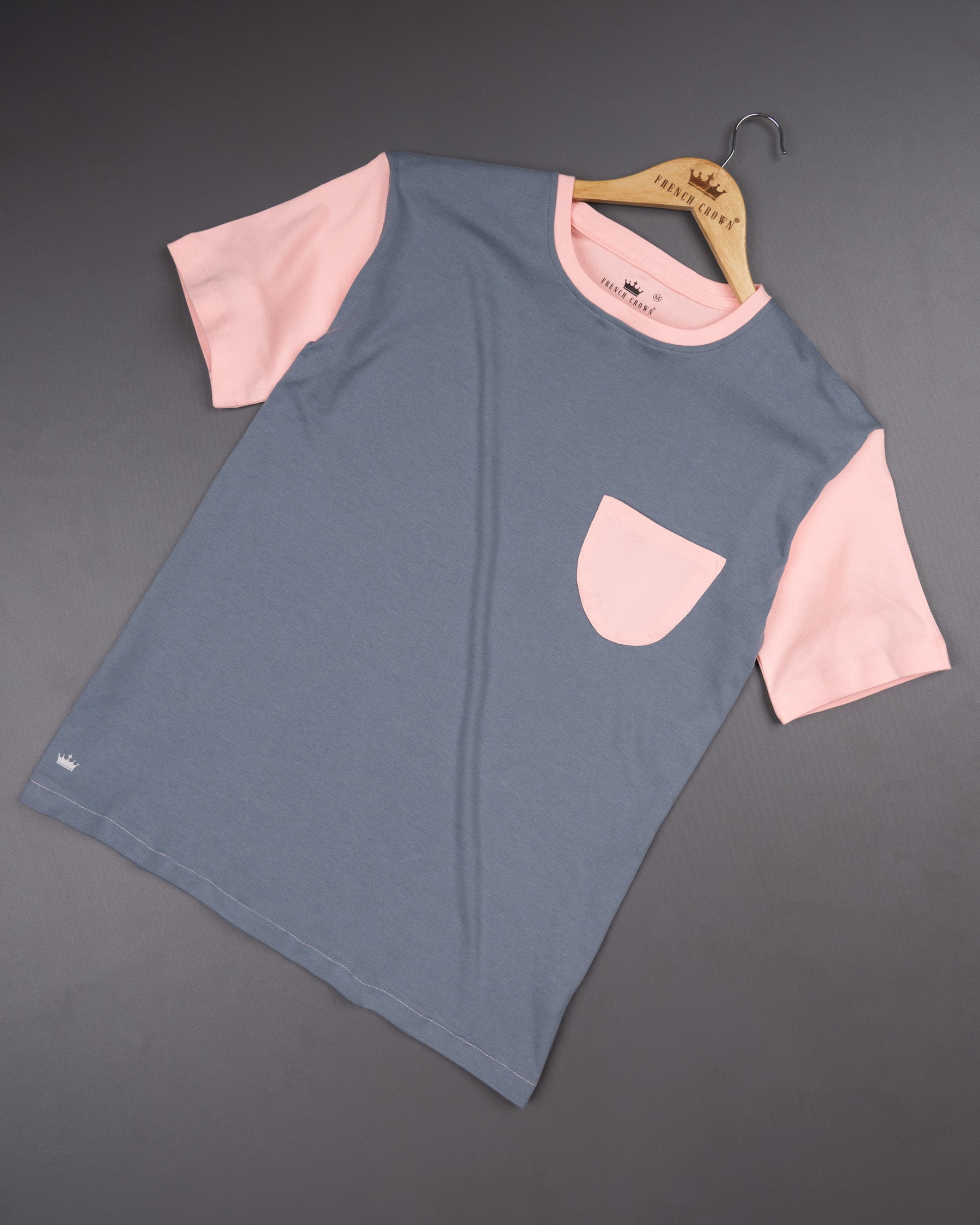 Waterloo Blue with Pink Super Soft heavyweight premium cotton winter T-shirt TS411-S, TS411-M, TS411-L, TS411-XL, TS411-XXL, TS411-3XL, TS411-4XL