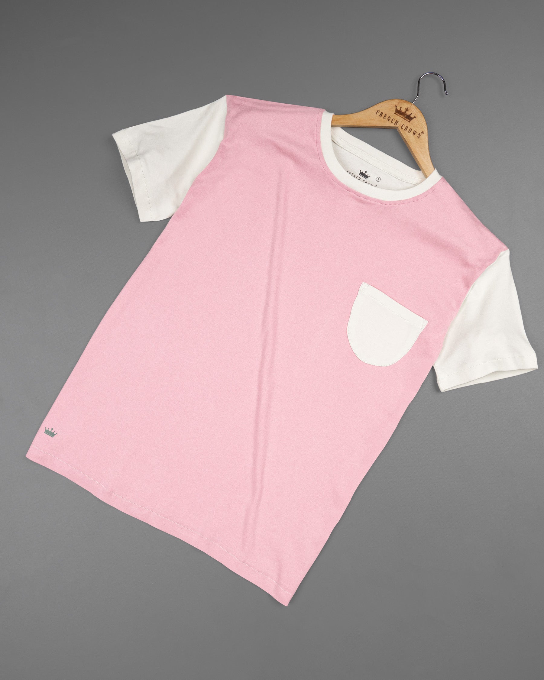 Coral Candy Pink with Pista Super Soft heavyweight premium cotton winter T-shirtTS415-S, TS415-M, TS415-L, TS415-XL, TS415-XXL, TS415-3XL, TS415-4XL