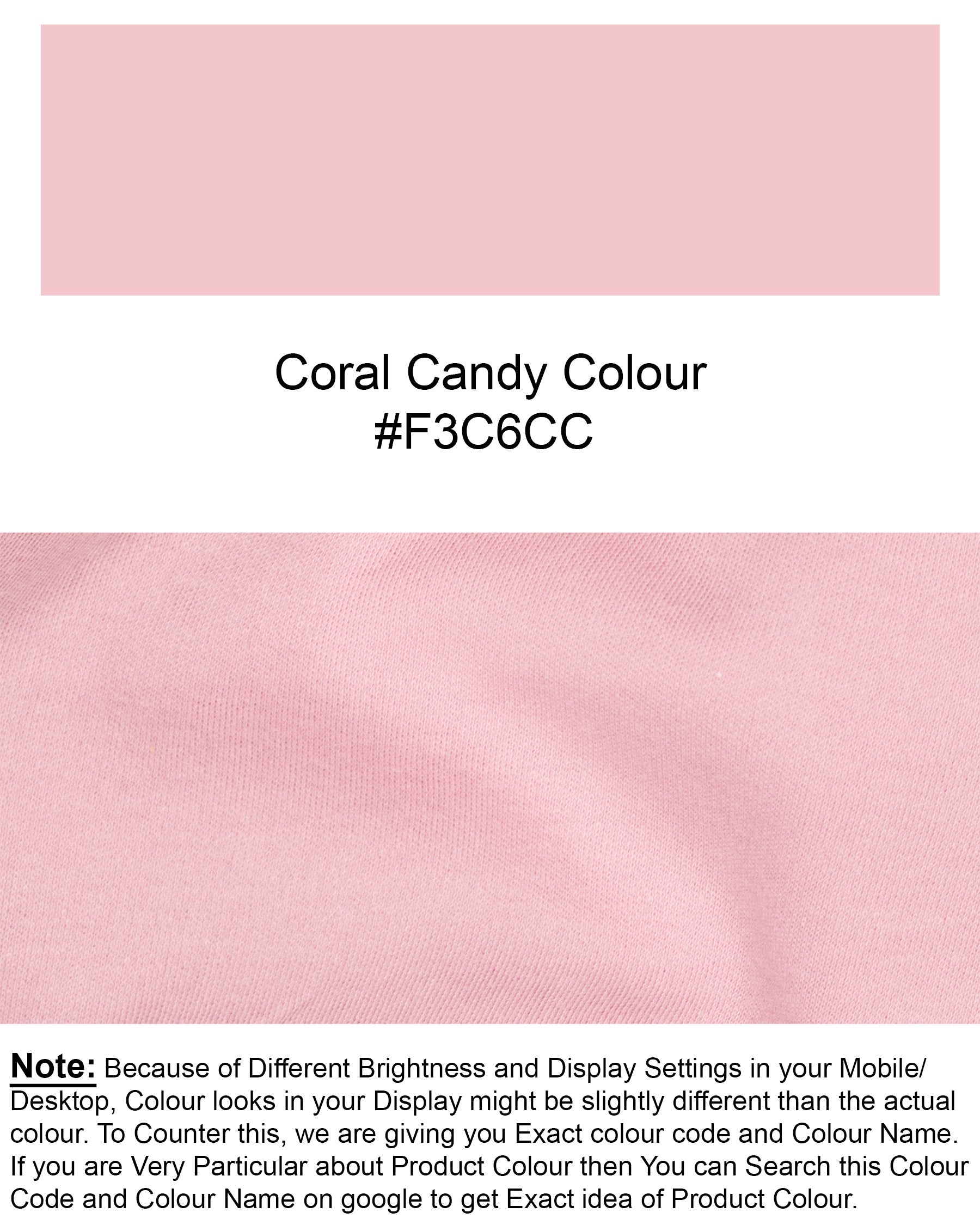 Coral Candy Pink with Pista Super Soft heavyweight premium cotton winter T-shirtTS415-S, TS415-M, TS415-L, TS415-XL, TS415-XXL, TS415-3XL, TS415-4XL