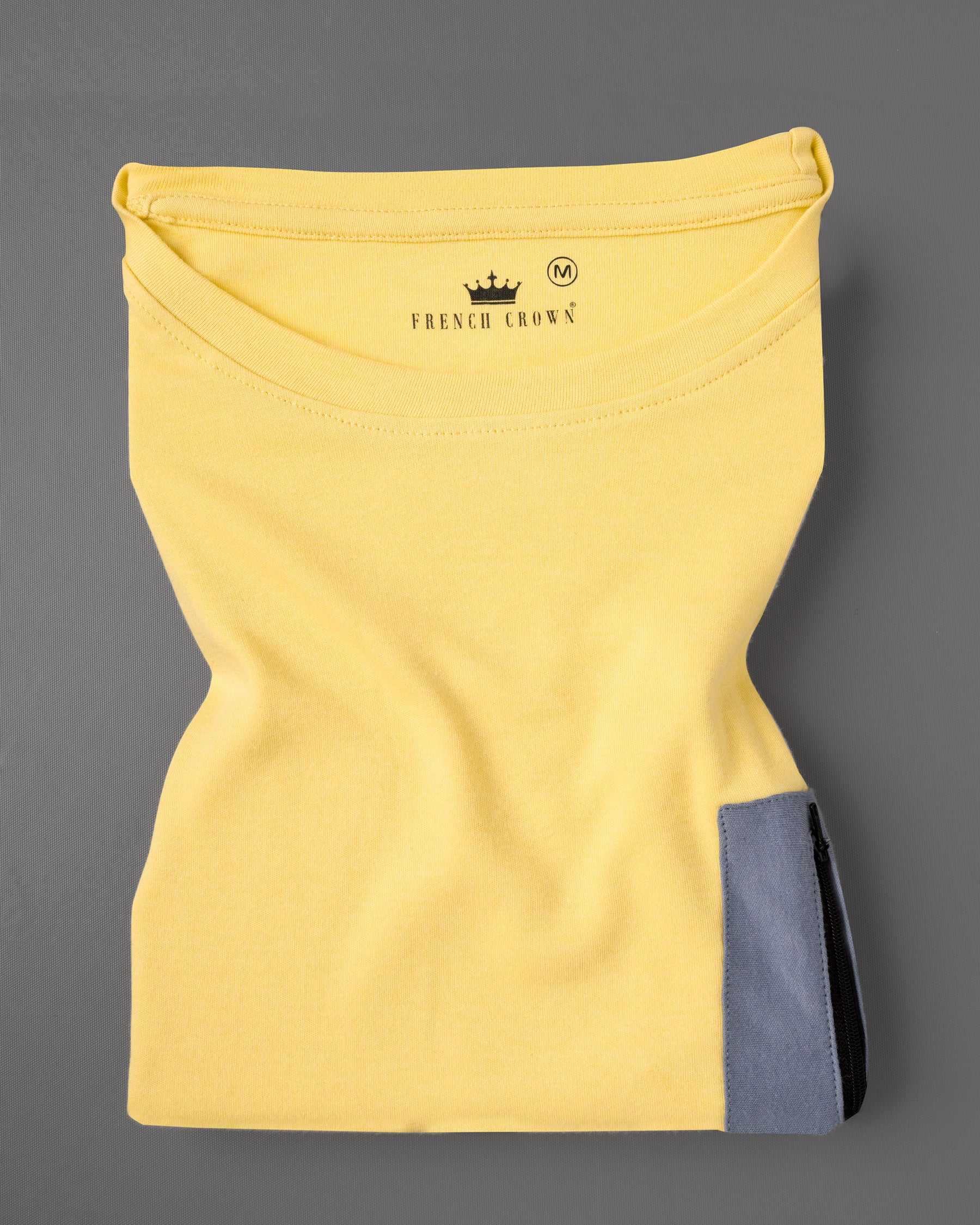 Sweet Corn Yellow with zipper pocket heavyweight premium cotton winter T-shirt TS427-S, TS427-M, TS427-L, TS427-XL, TS427-XXL, TS427-3XL, TS427-4XL