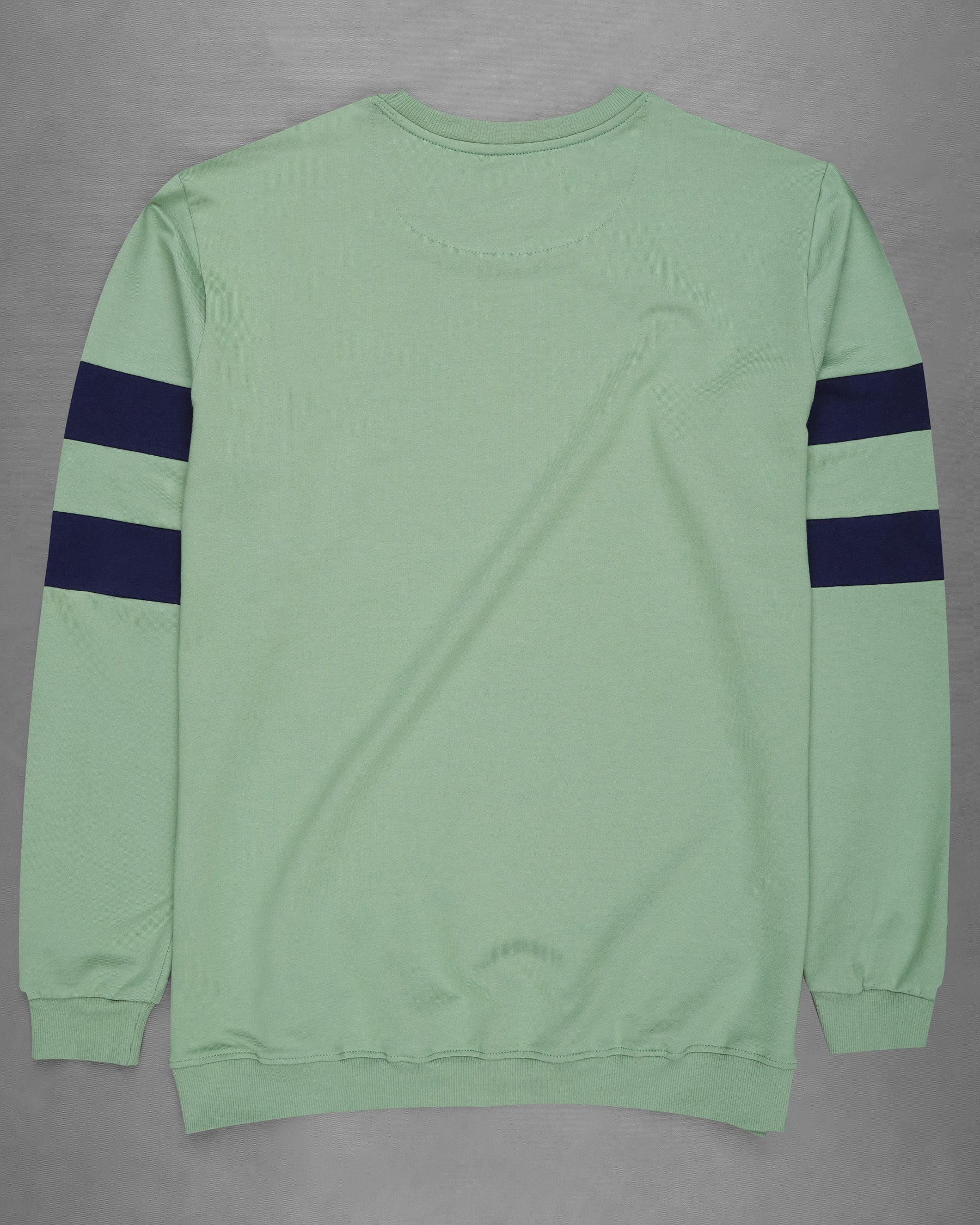 Cascade Green with Navy Blue Patch Worked Sweatshirt TS583-S, TS583-M, TS583-L, TS583-XL, TS583-XXL, TS583-3XL, TS583-4XL