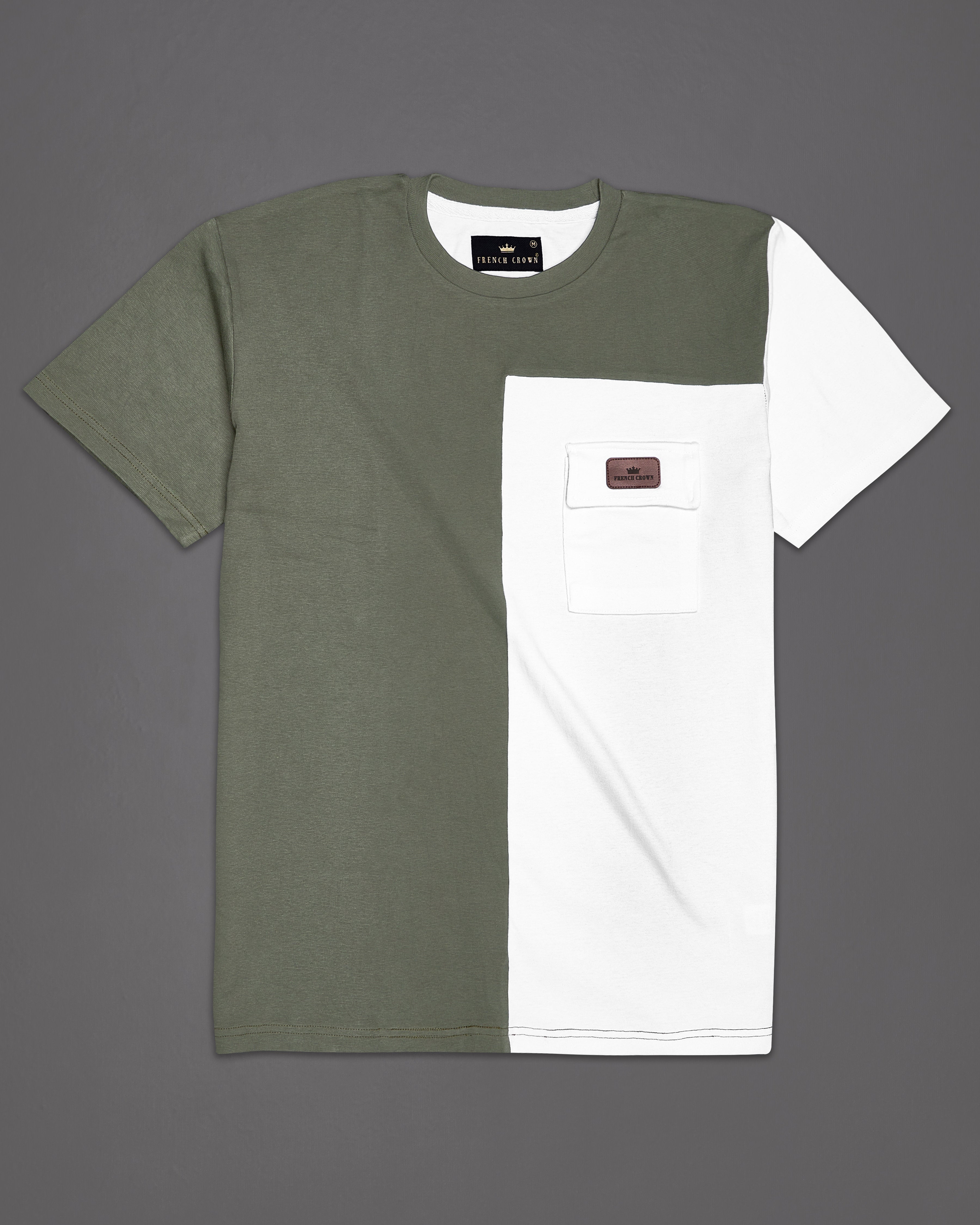 Finch Green and White Super Soft Premium Cotton Organic Cotton Jersey T-Shirt TS709-S, TS709-M, TS709-L, TS709-XL, TS709-XXL