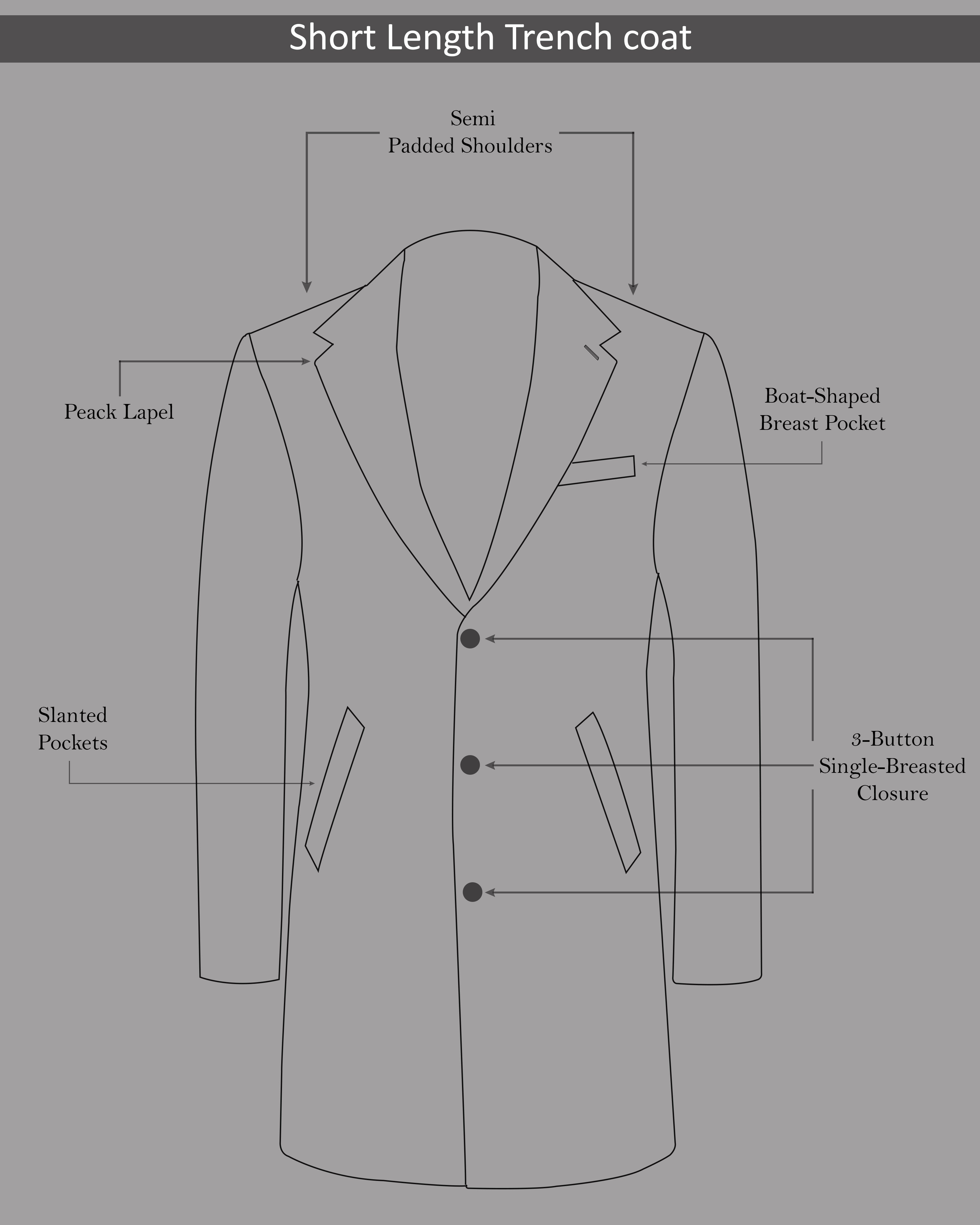 Abbey Gray Single Breasted Trench Coat With Pant TCPT1843-SB-36, TCPT1843-SB-38, TCPT1843-SB-40, TCPT1843-SB-42, TCPT1843-SB-44, TCPT1843-SB-46, TCPT1843-SB-48, TCPT1843-SB-50, TCPT1843-SB-52, TCPT1843-SB-54, TCPT1843-SB-56, TCPT1843-SB-58, TCPT1843-SB-60